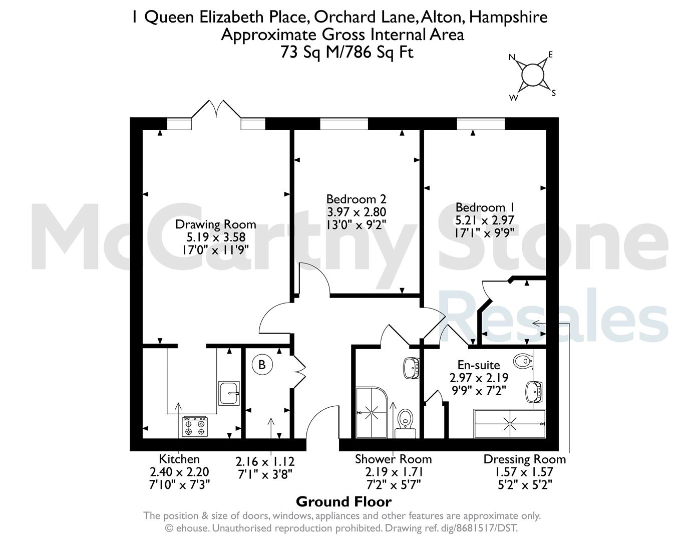 1 Queen Elizabeth Place, Orchard Lane, Alton floorplan