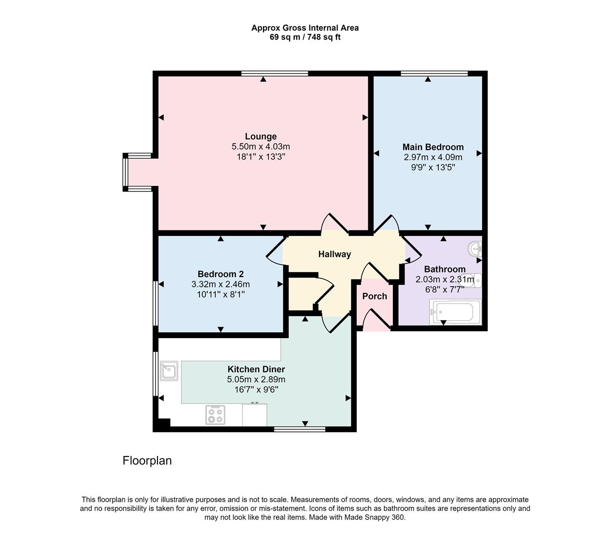 Trenchard Court, Flat 4, 2a, Neeld Crescent, London floorplan
