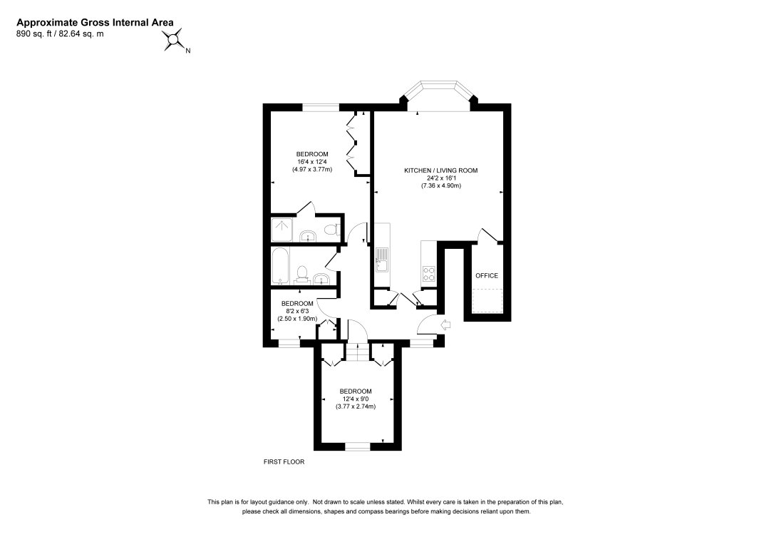 Flat B 246, Chessington Road, Epsom floorplan