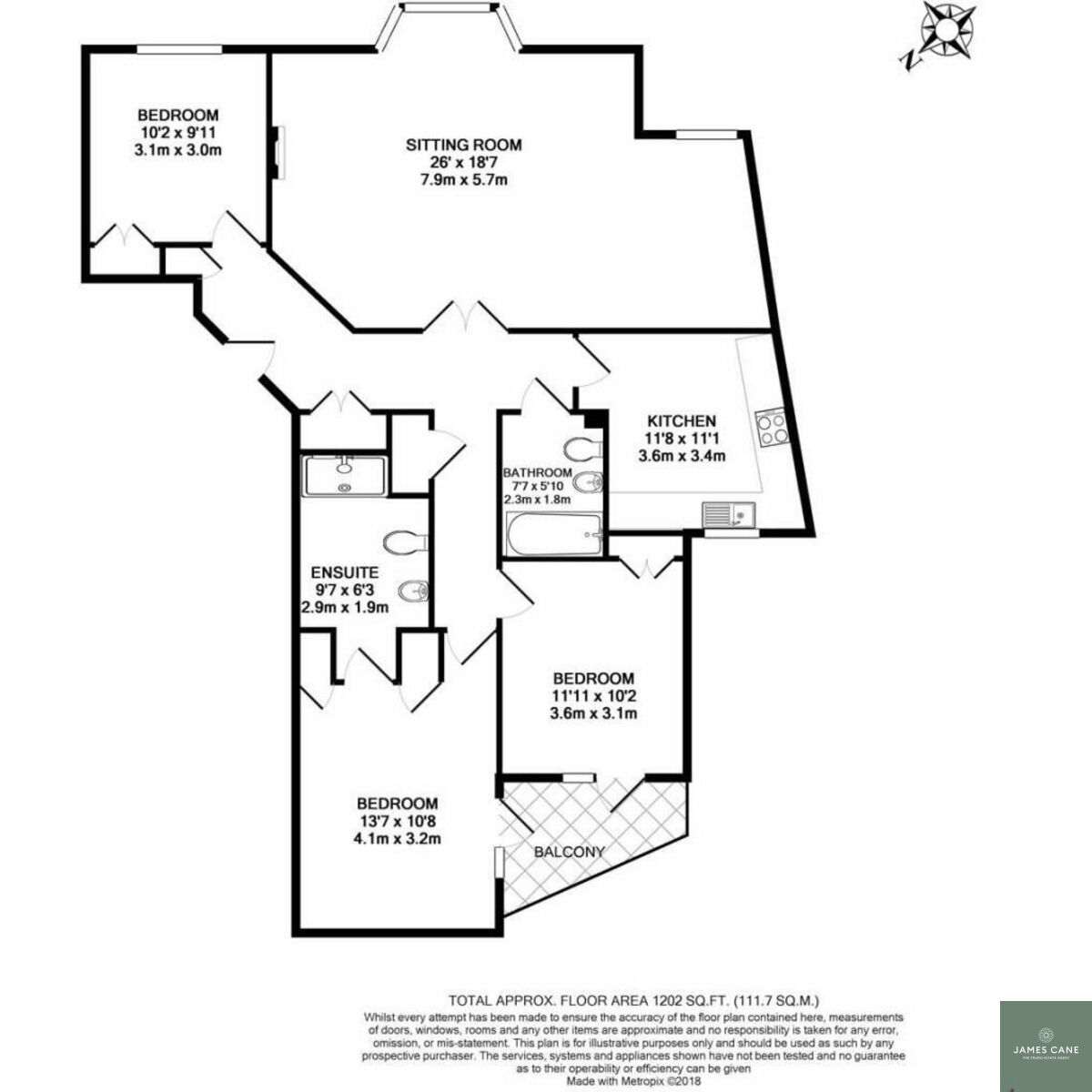 Flat Apartment 5, Clifden Gate, Falmouth Road, Truro floorplan
