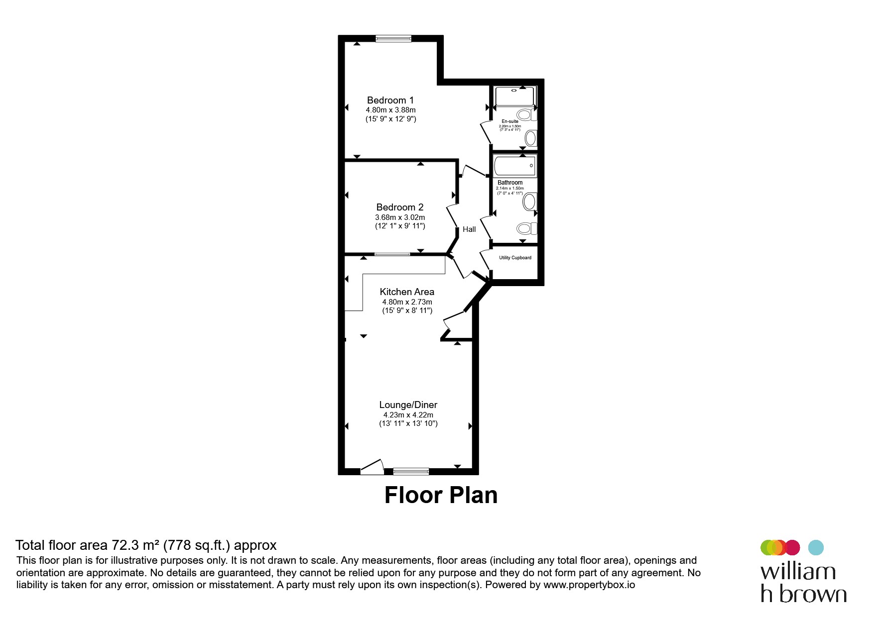 Flat 4, Edinburgh House, Edinburgh Gate, Harlow floorplan