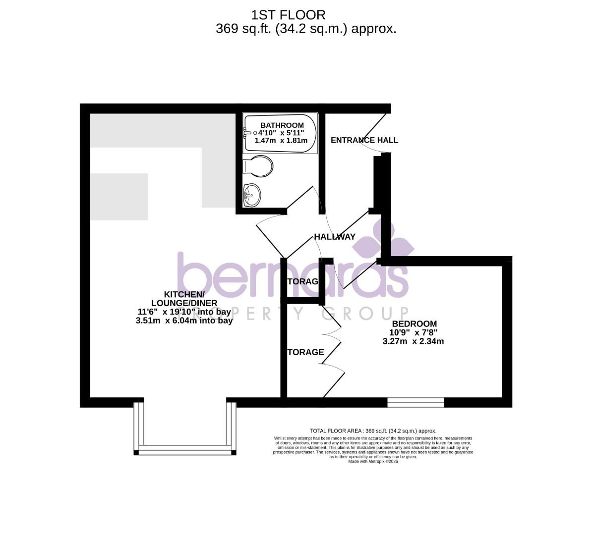 Flat 18 Wellington Court, 26, Waterloo Road, Havant floorplan