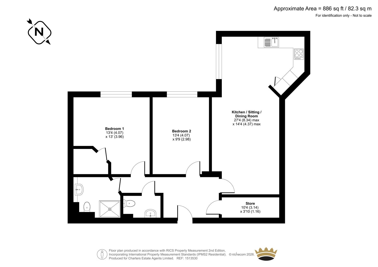 Flat 39, Tudor Rose Court,, South Parade, Hampshire floorplan