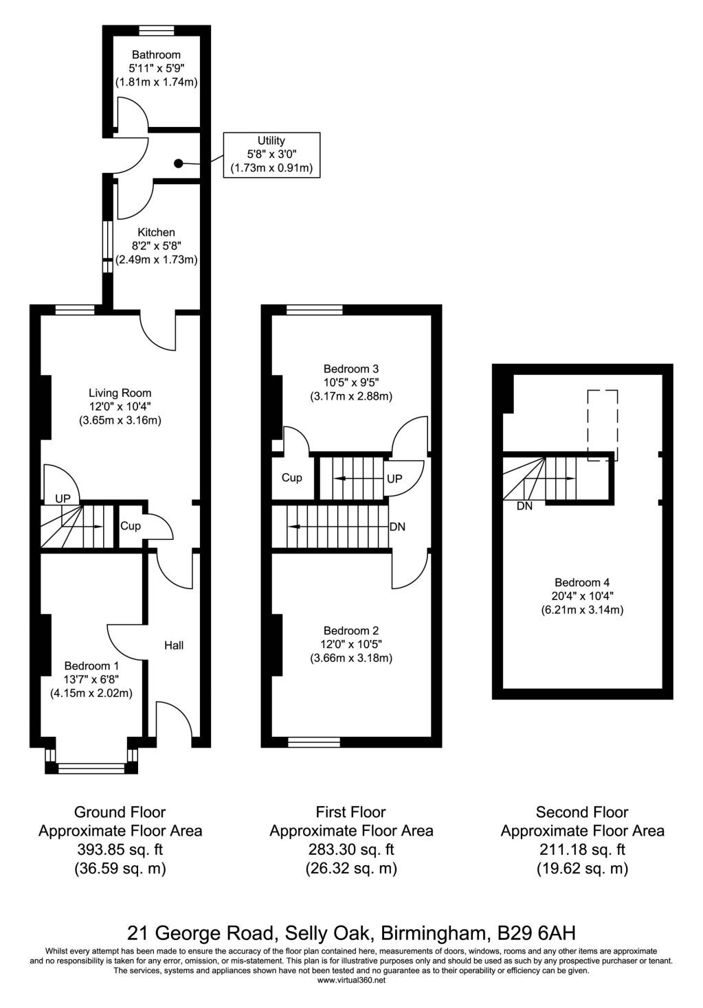 21, George Road, Birmingham floorplan