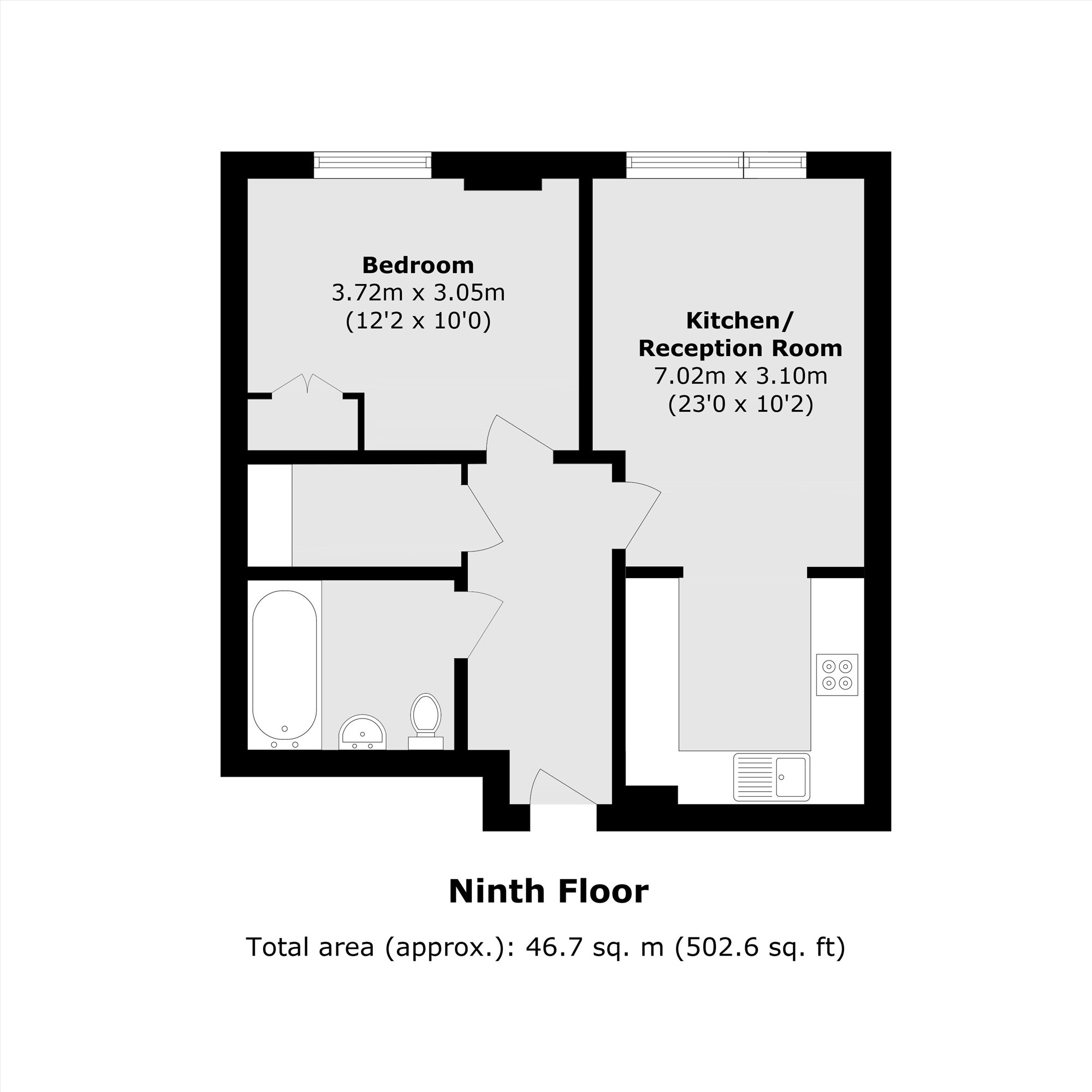Flat 61 Barrington Court, 124, Wilton Road, London floorplan