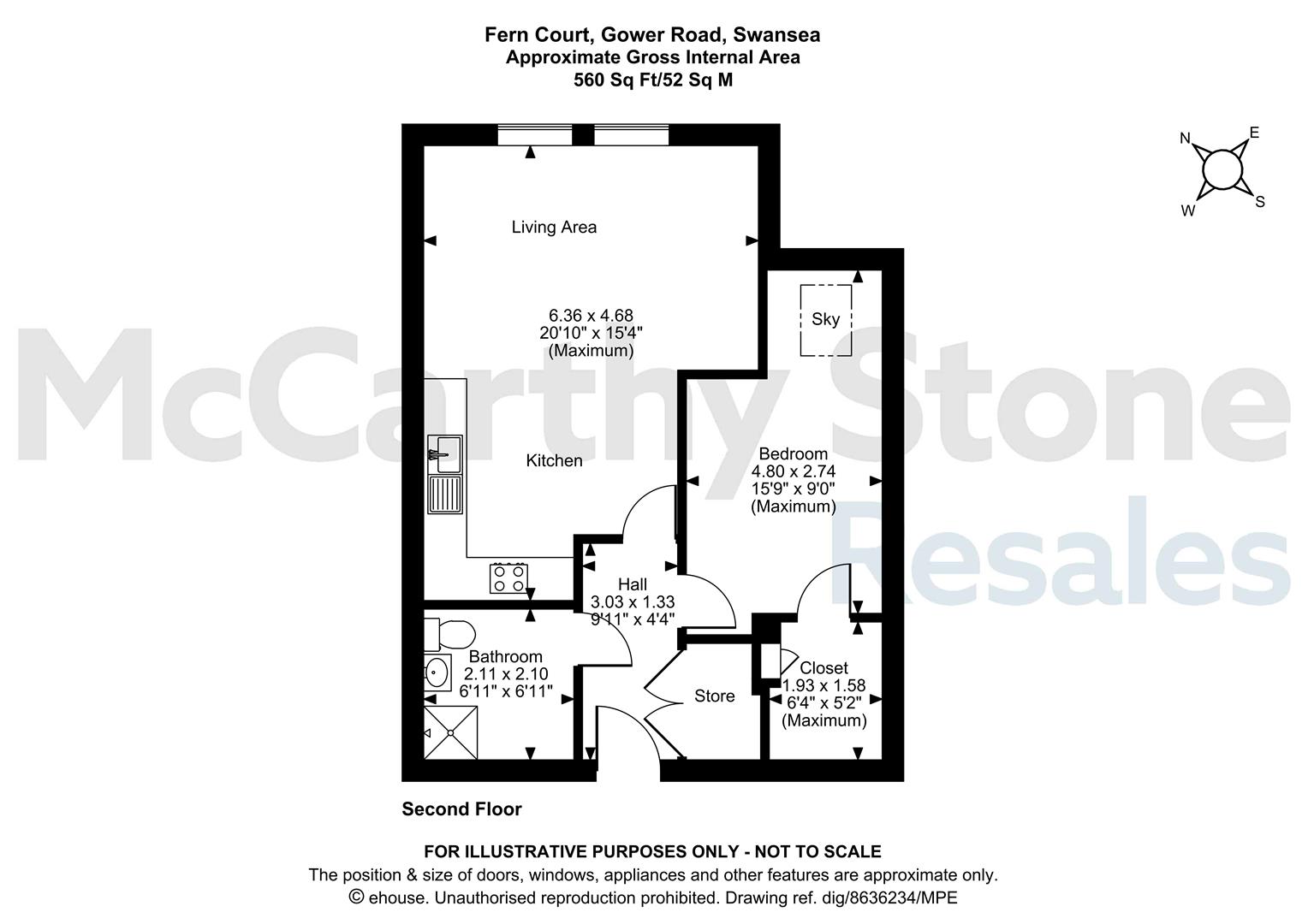 41 Fern Court, Gower Road, Swansea floorplan