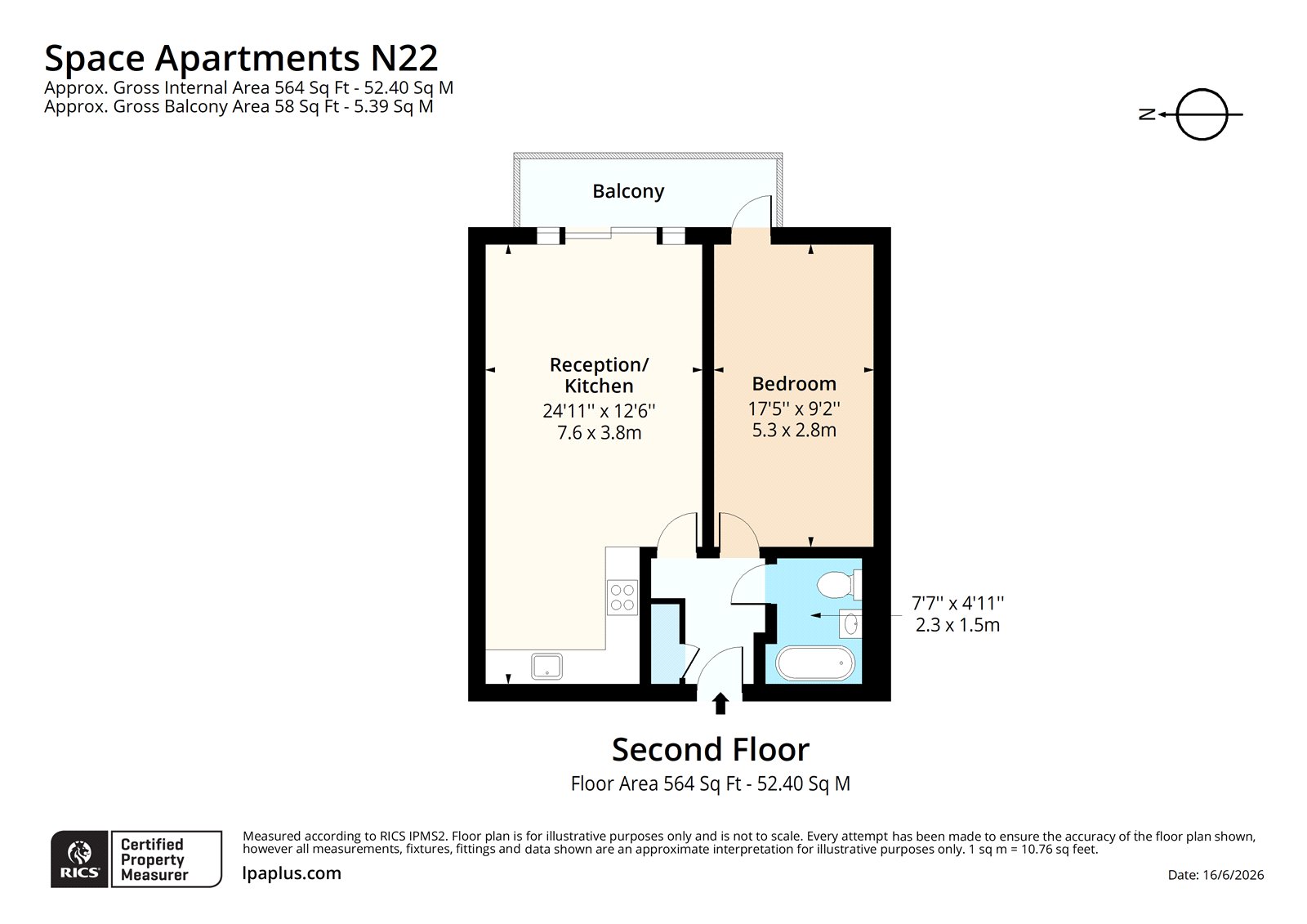 Flat 21 Space Apartments, 419, High Road, Bowes Park floorplan