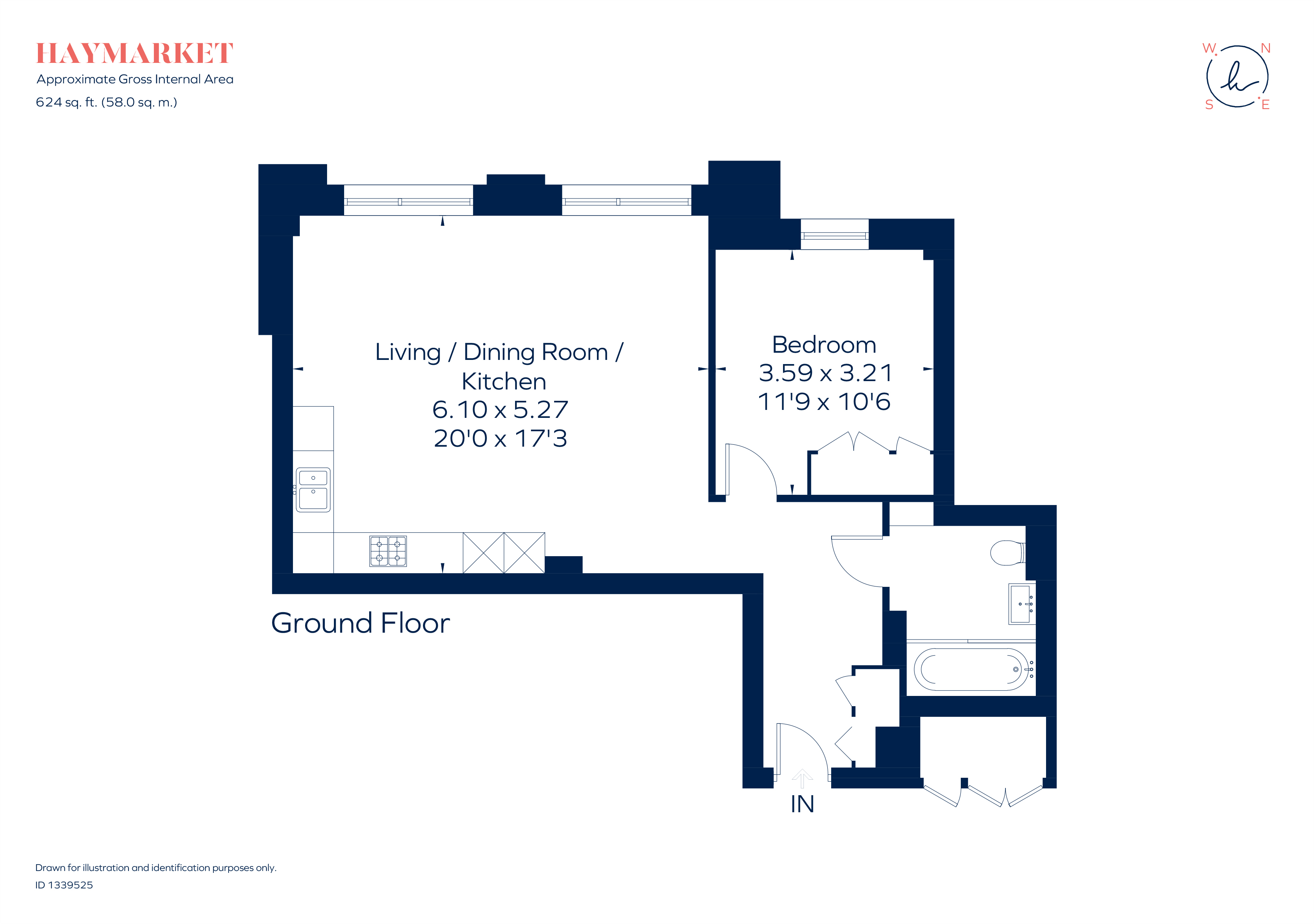 Flat 1, Haymarket House, 1, Pinewood Gardens, Teddington floorplan
