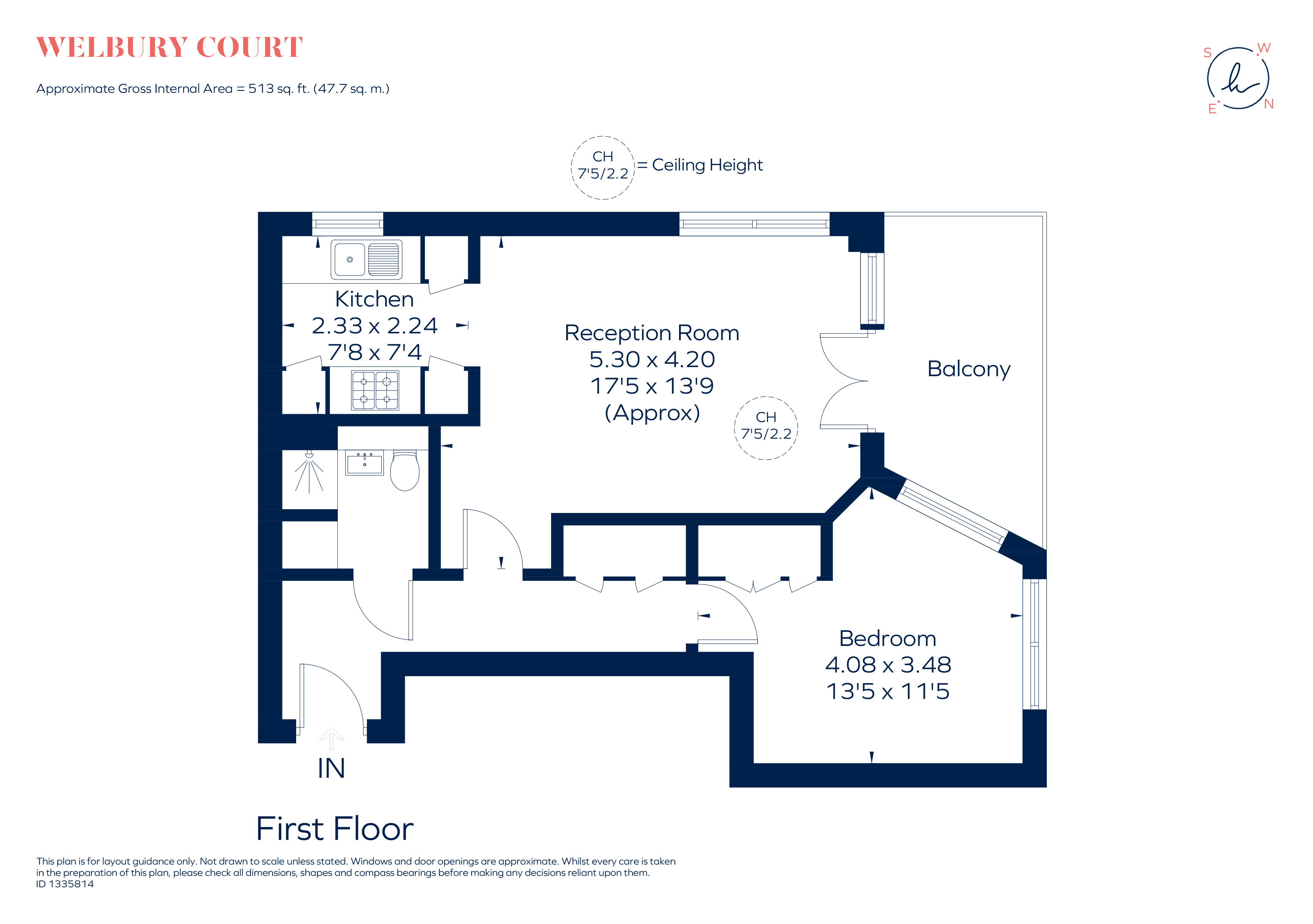 Flat 7, Welbury Court, 453, Kingsland Road, London floorplan