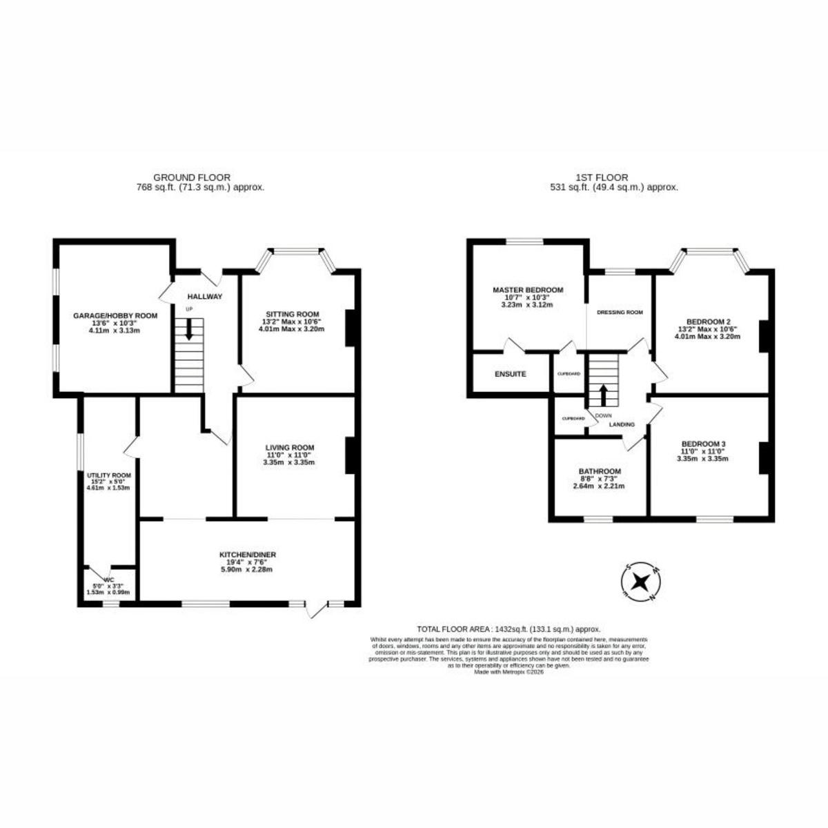 2, Tudor Lane, Southam floorplan