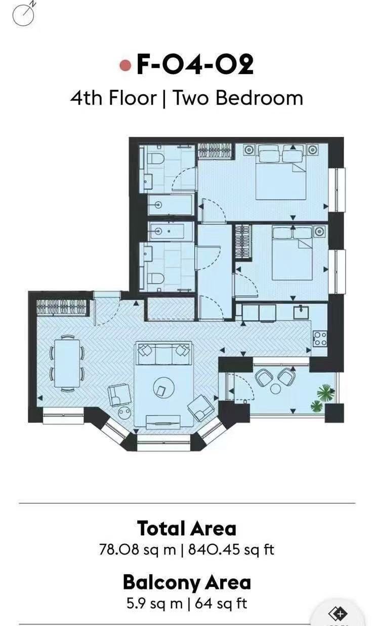 Flat 63, Delamarre House, 10 , Parkview Avenue, London floorplan