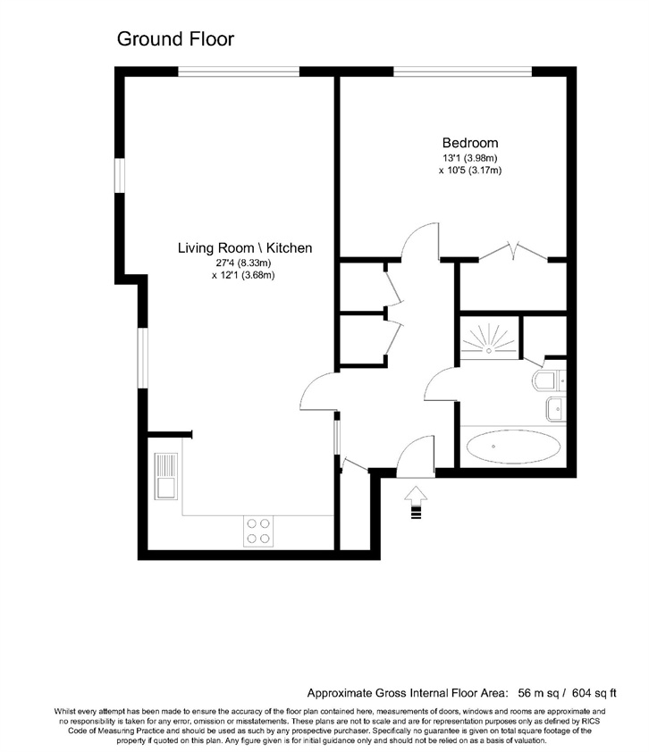 1 Bedrooms Flat for sale in 97 Brooklands Road, Weybridge, Surrey KT13