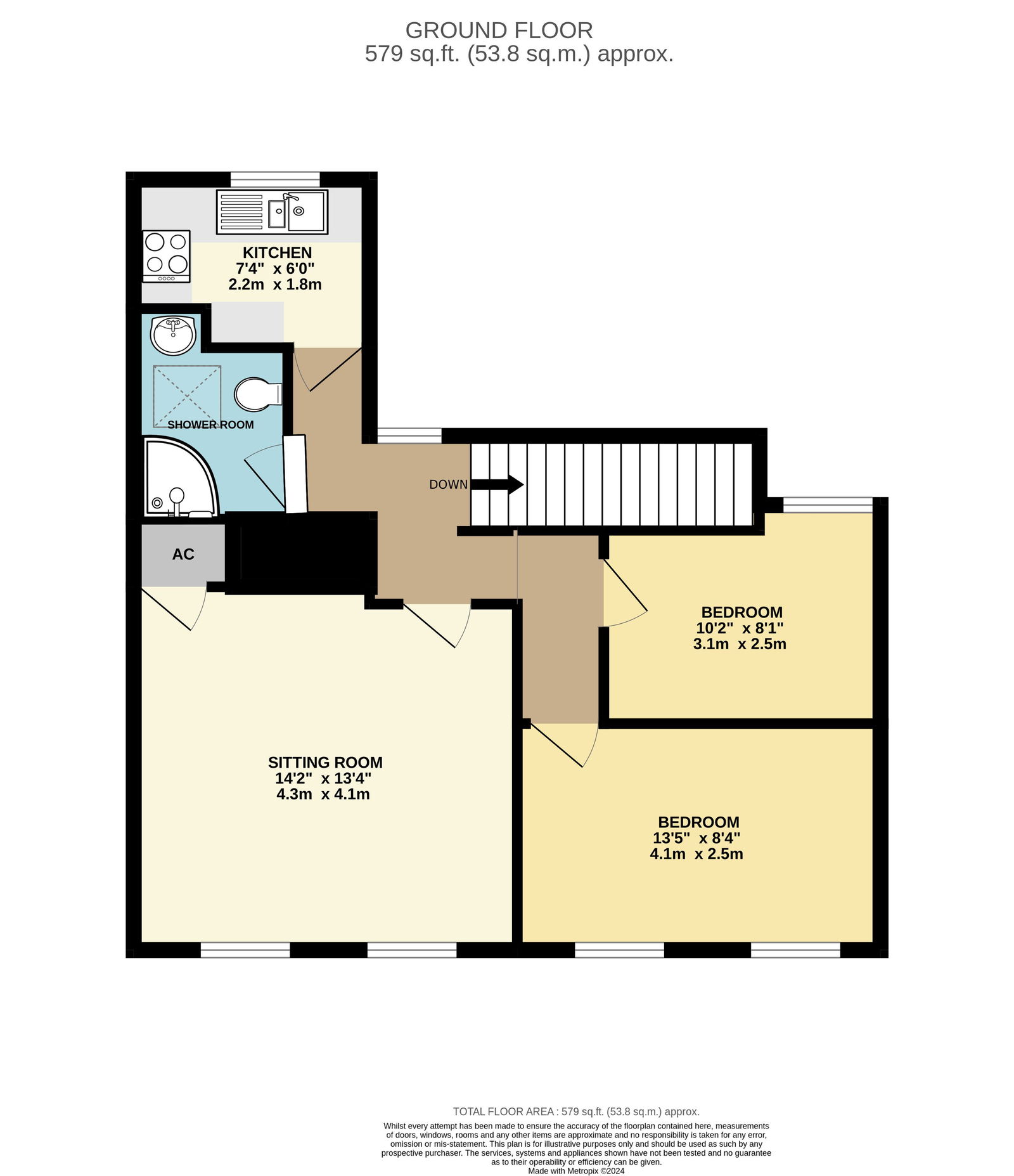 2,Flat 2, Old Street, Worcester floorplan