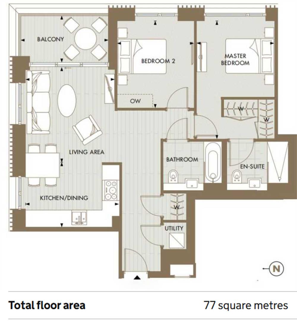 68 Chartwell House, 4 Palmer Road, London floorplan