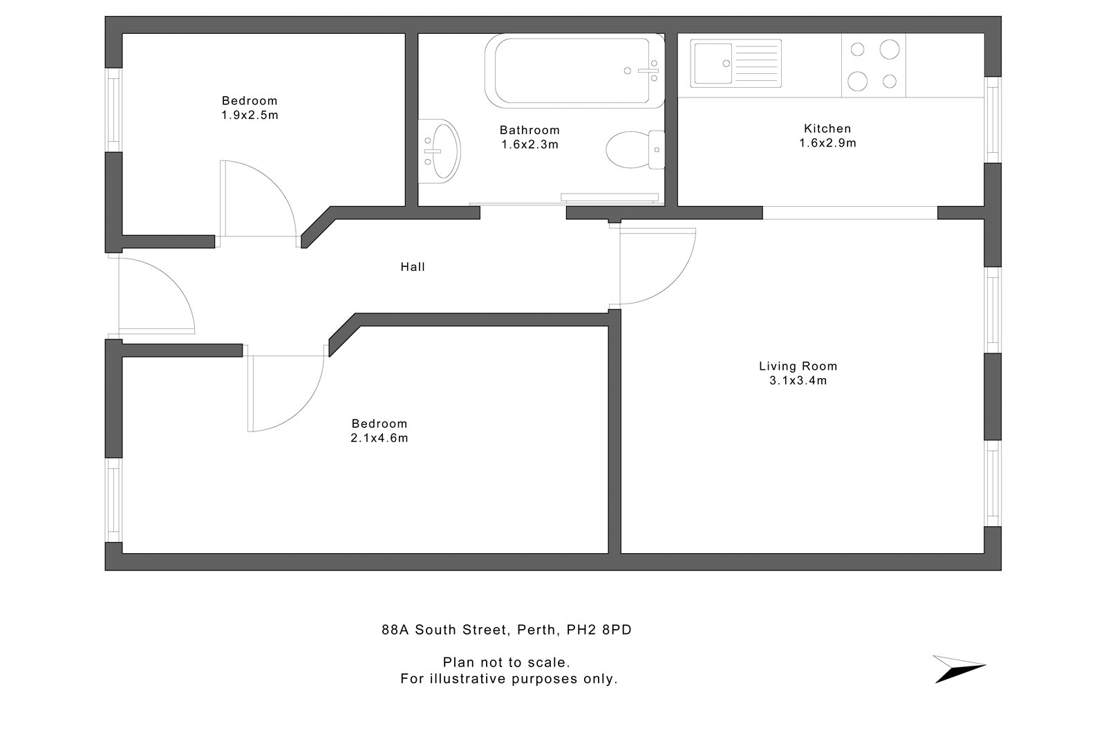 1 Bedrooms Flat for sale in South Street, Perth, Perth And Kinross PH2