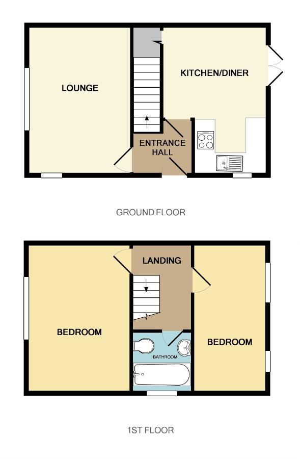 2 Bedrooms Semi-detached house to rent in Barry Avenue, Bucknall, Stoke-On-Trent ST2