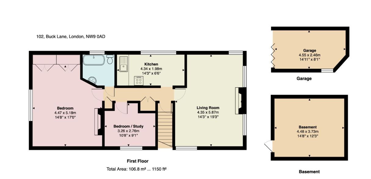 102, Buck Lane, Kingsbury floorplan