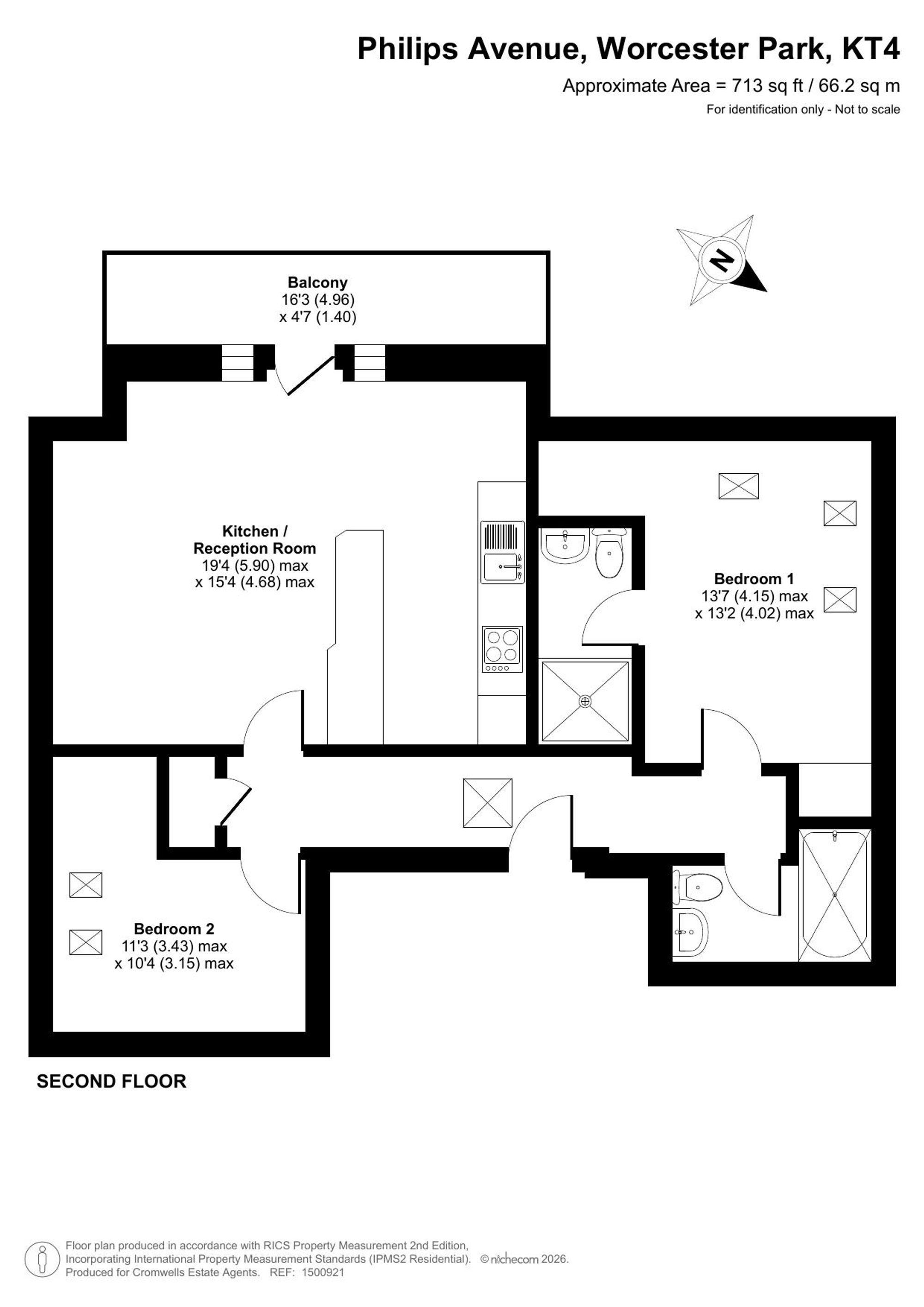 Flat 6, Ophelia Court, Worcester Park floorplan