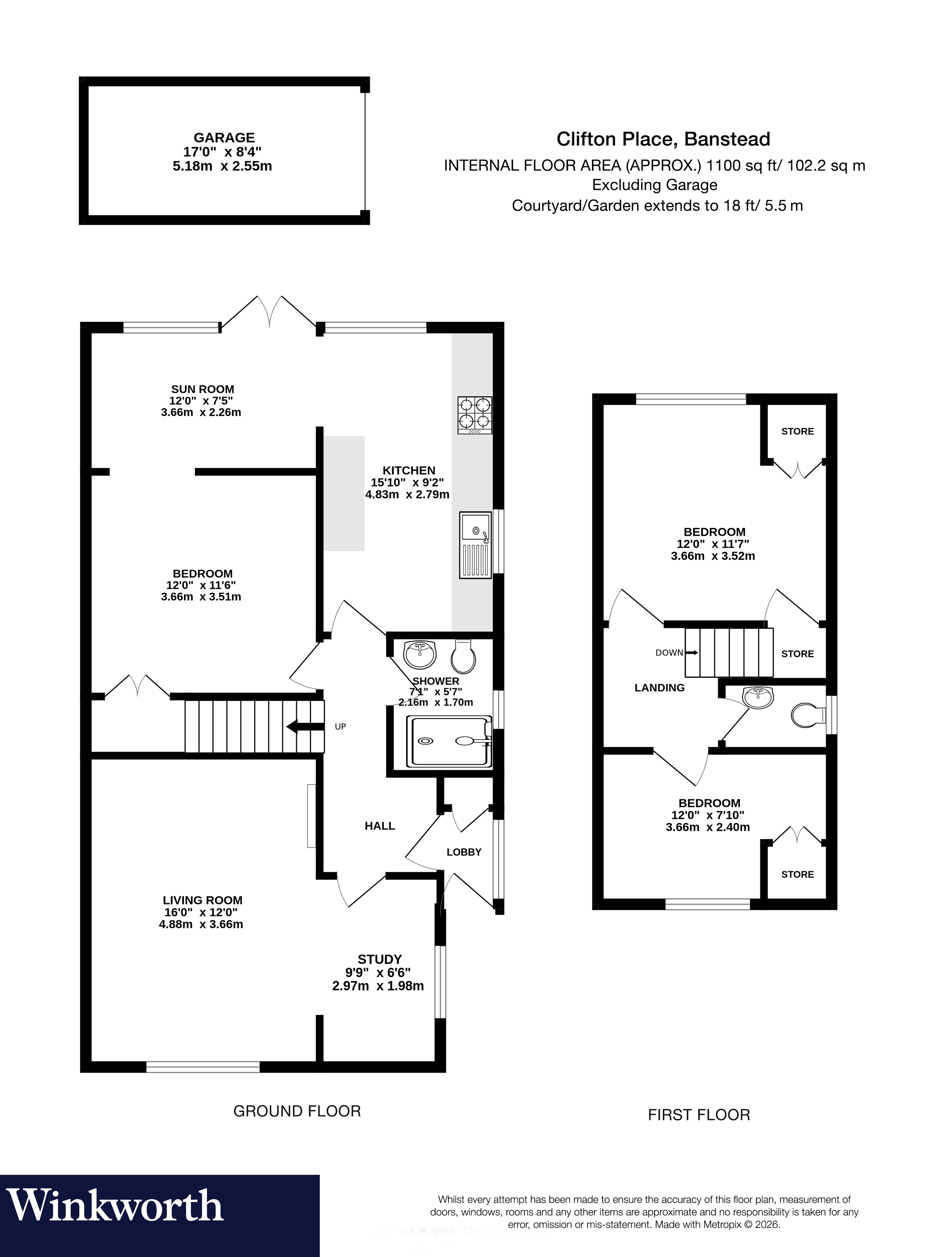 16, Clifton Place, Surrey floorplan