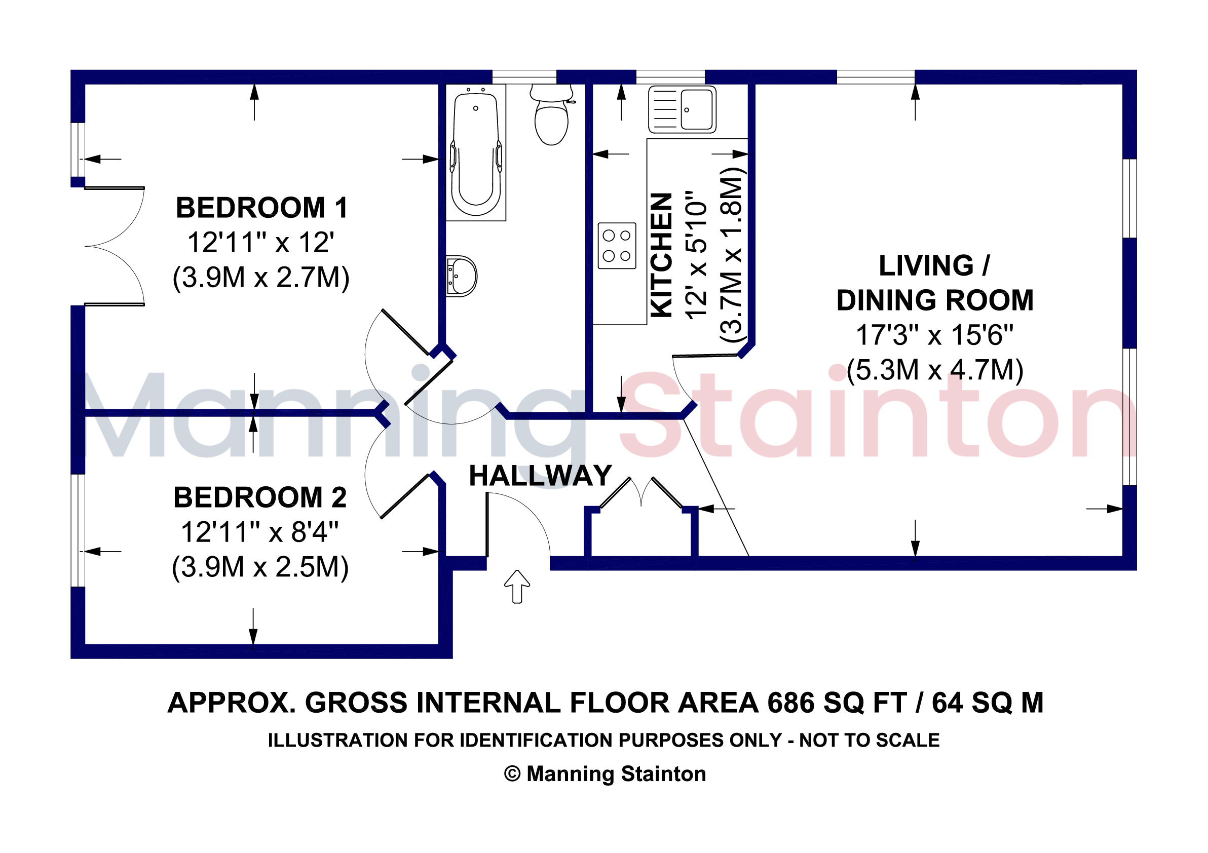 Flat 5, Parkside House, 2, Westmoor Street, West Yorkshire floorplan