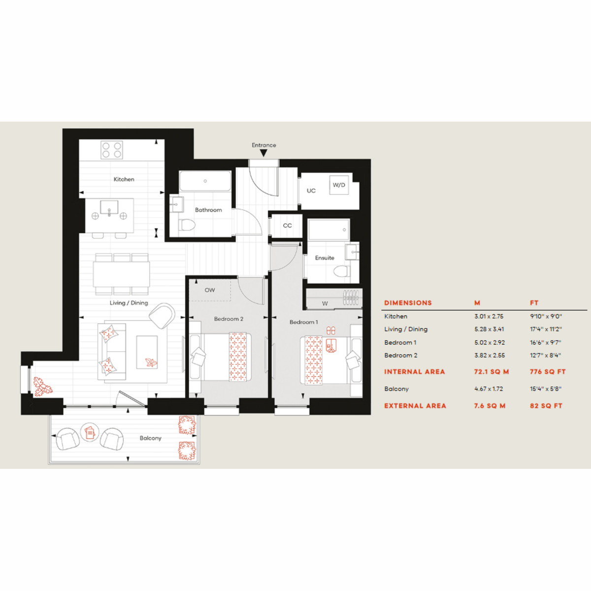 Flat 606 Botanical Apt, 2, Maple Mews, London floorplan