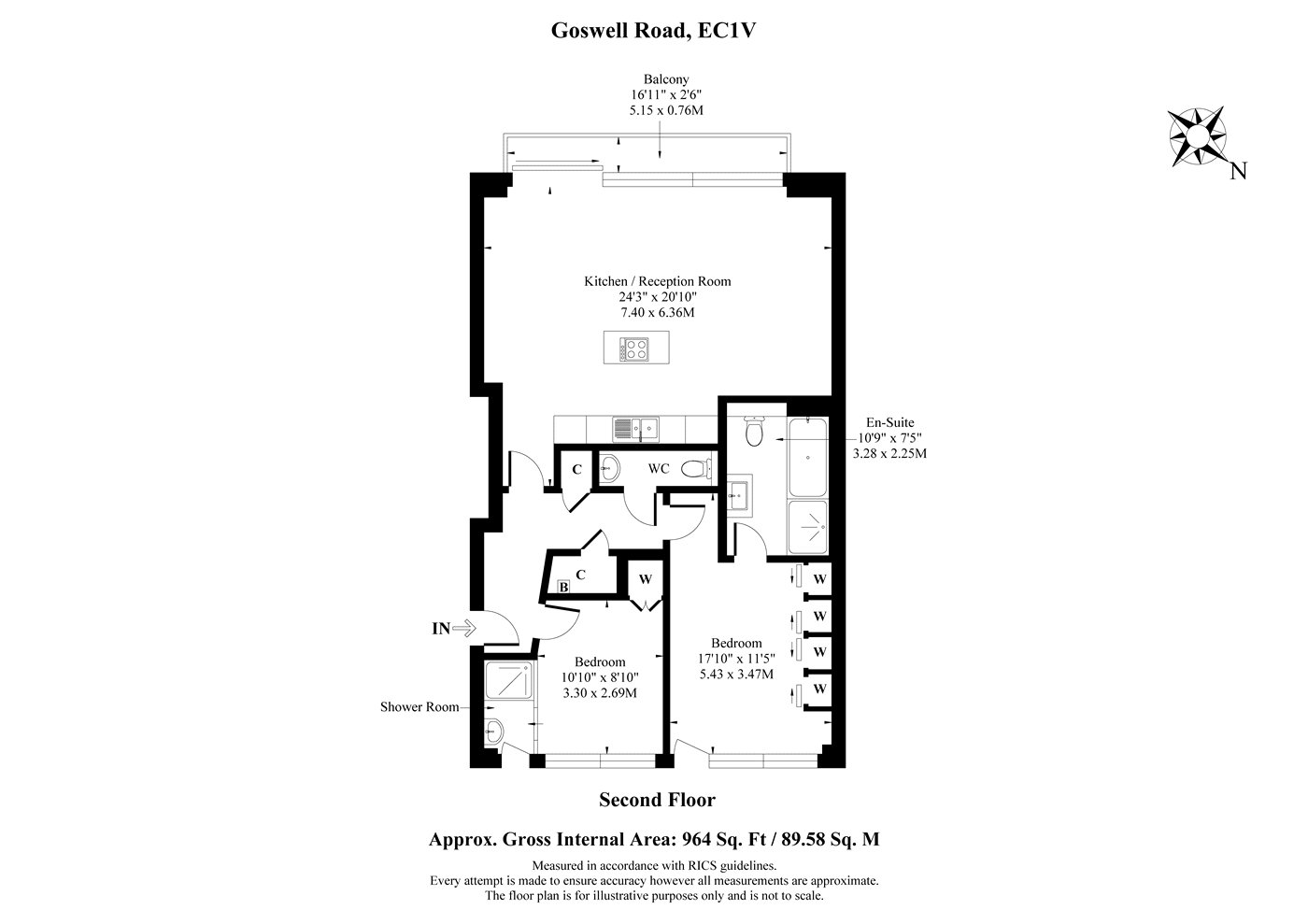 Apartment 5, 350, Goswell Road, London floorplan