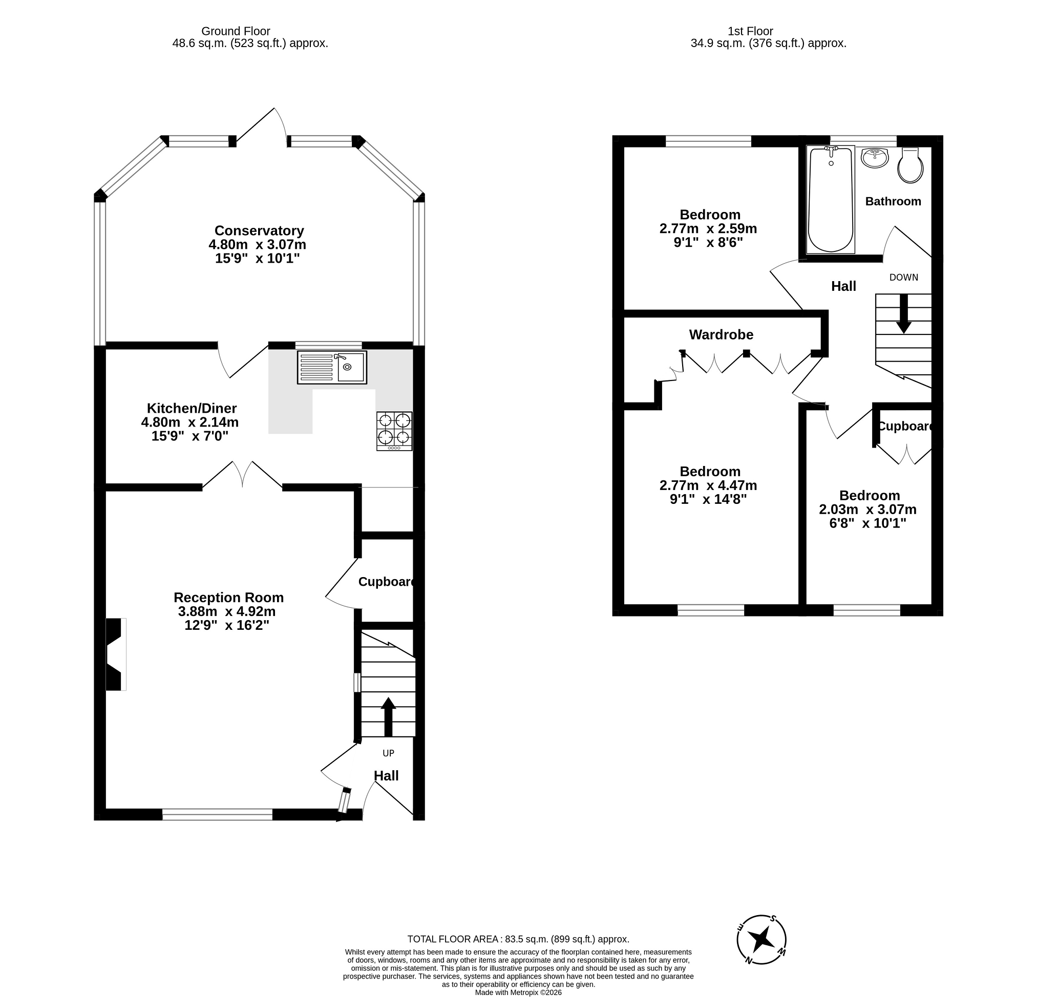 13, Cricketers Close, Chessington floorplan