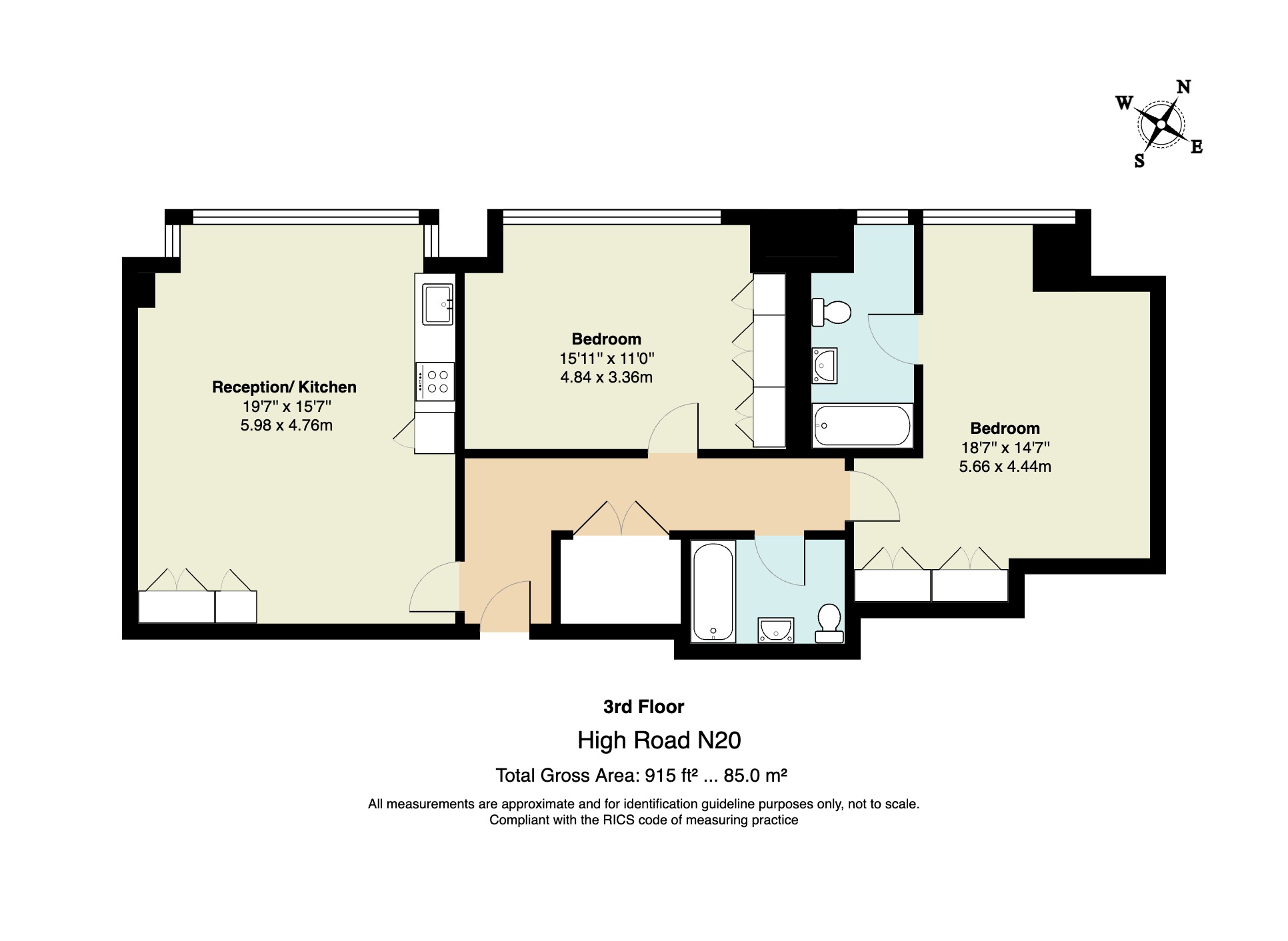 Flat 8, 1250, High Road, Whetstone floorplan