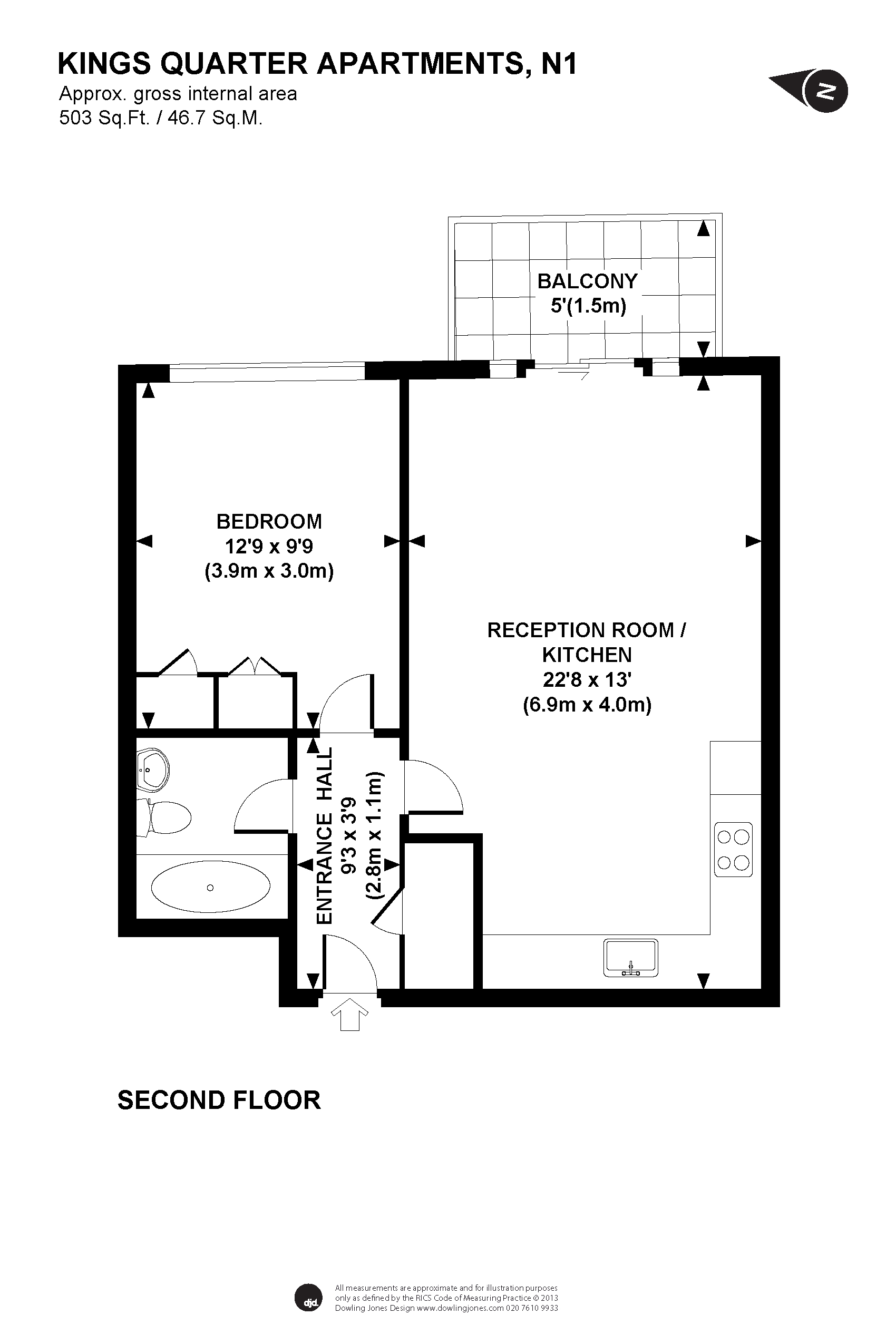 Flat 26, Kings Quarter Apartments, 170, Copenhagen Street, London floorplan