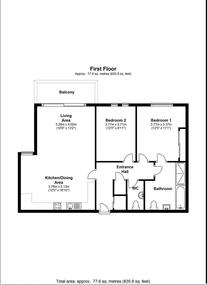 Flat, 8, Churchill Court, Cambridge floorplan