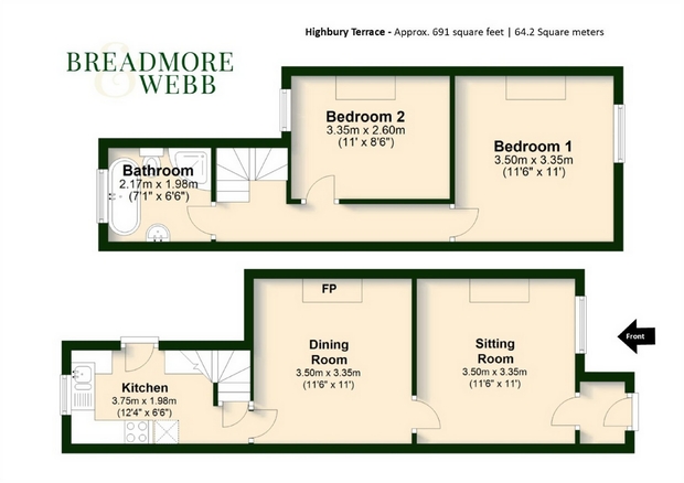 2 Bedrooms Terraced house for sale in Highbury Terrace, Halstead CO9