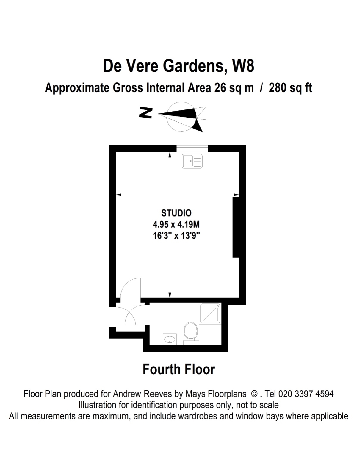 Flat 21, 7 De Vere Gardens, London floorplan