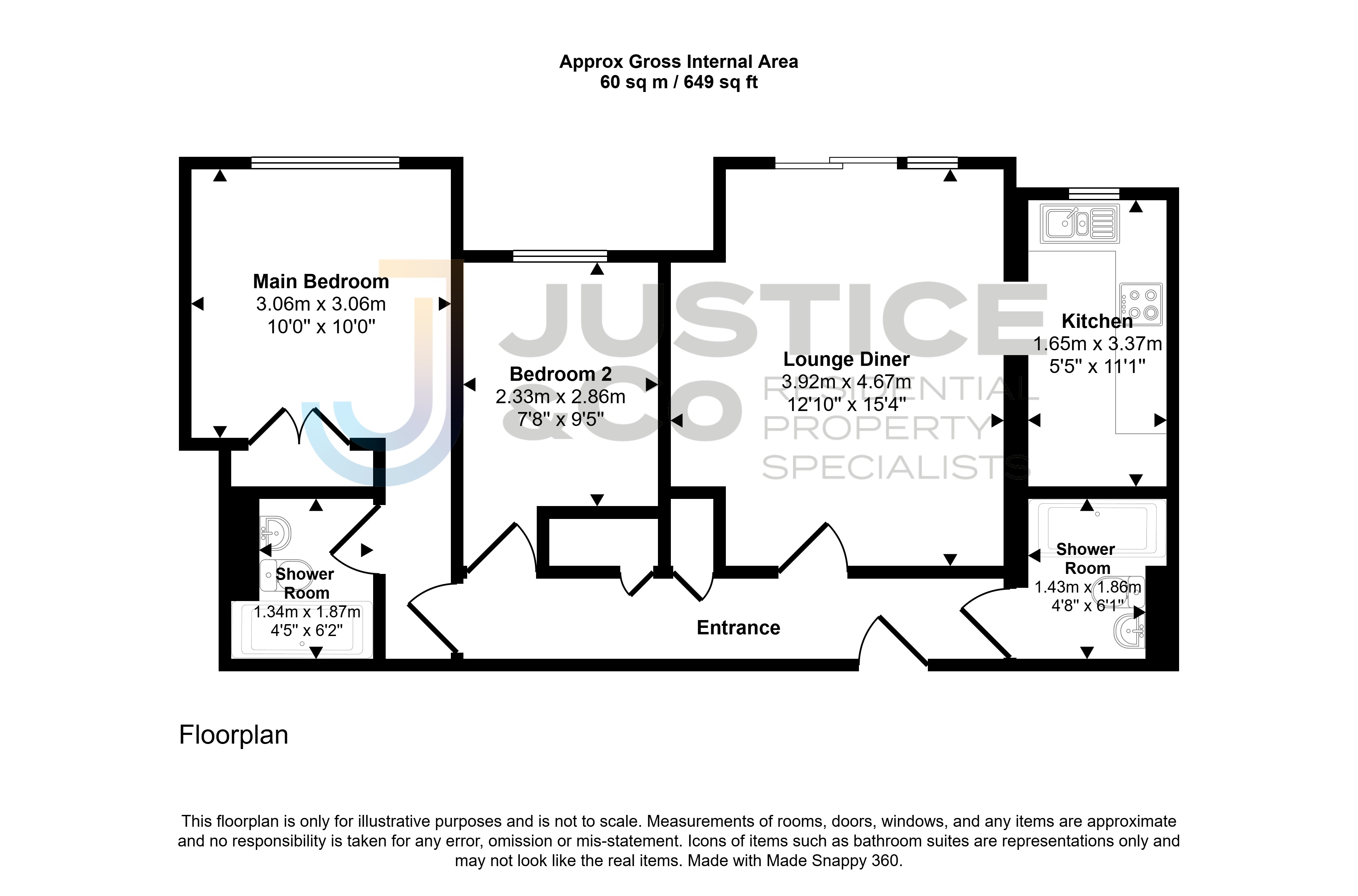 Flat 2 The Limes, 25-27, St Botolphs Road, West Sussex floorplan