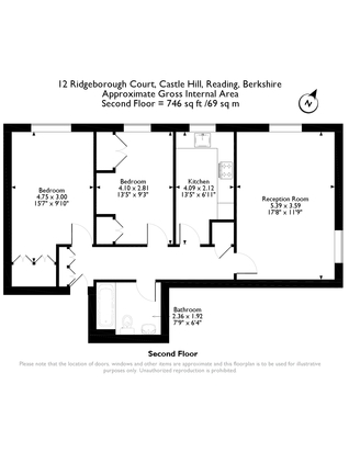 2 Bedrooms Flat to rent in Ridgeborough Court, Castle Hill, Reading RG1