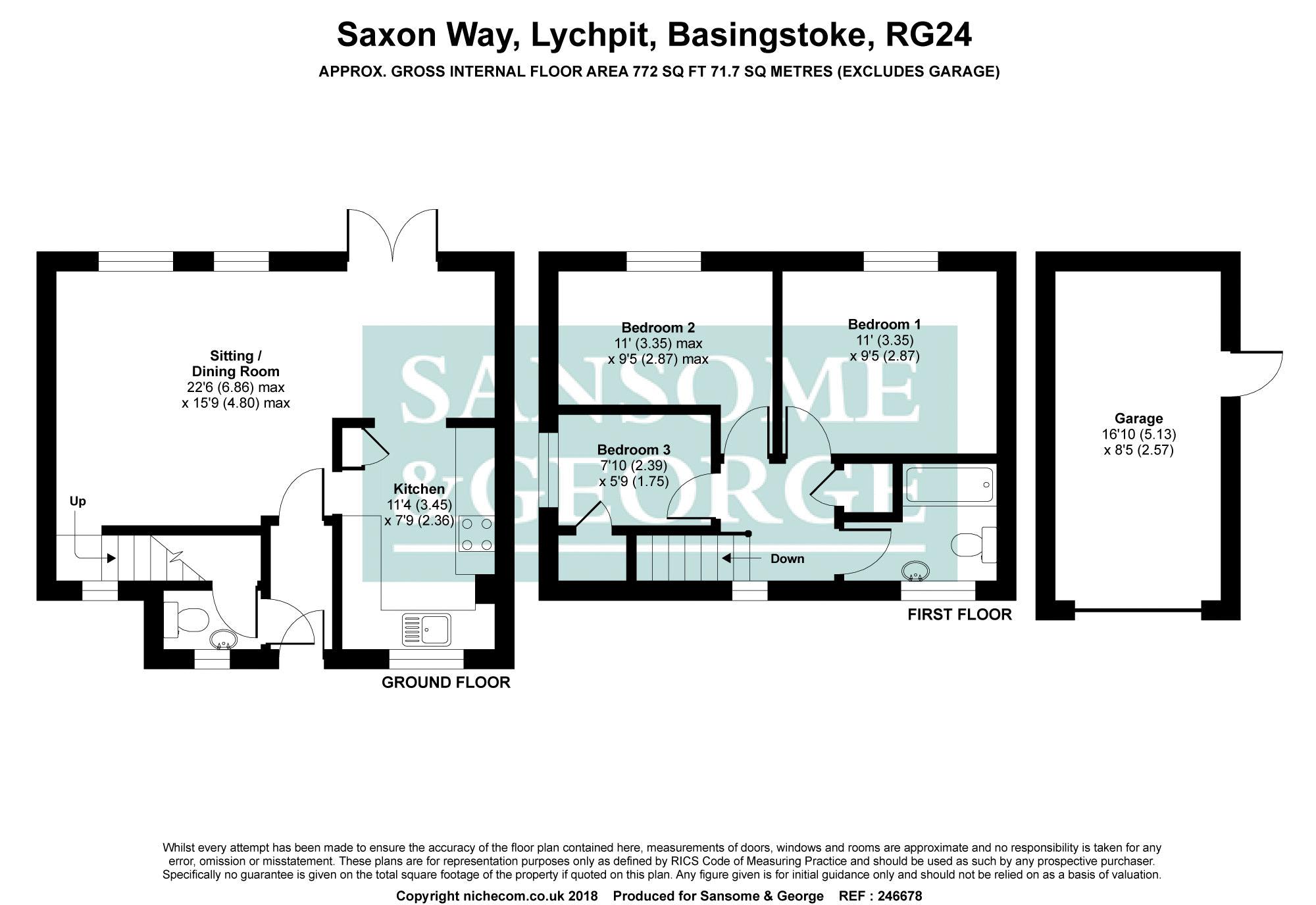 3 Bedrooms Semi-detached house for sale in Saxon Way, Lychpit, Basingstoke, Hampshire RG24