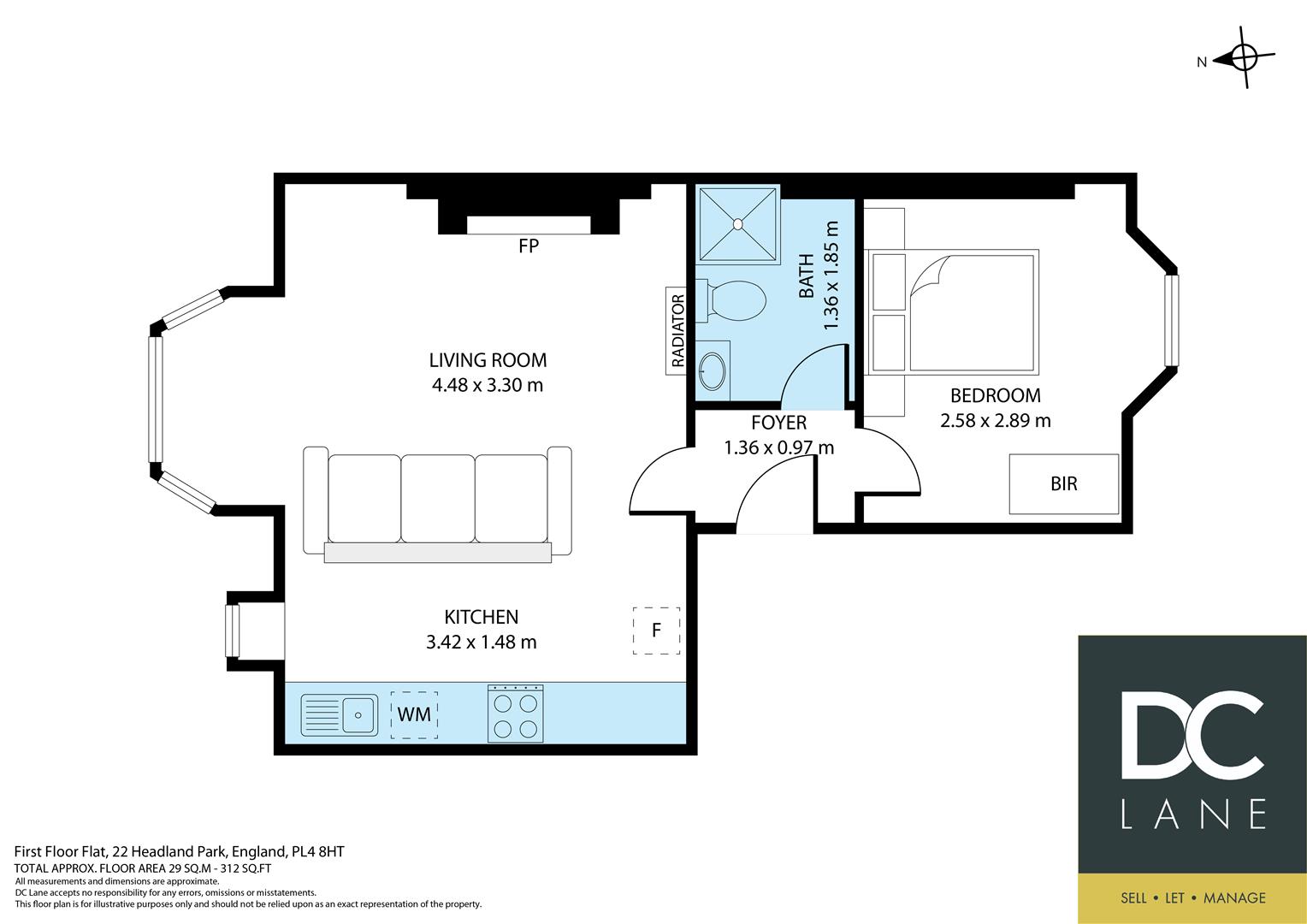 First Floor Flat Front, 22, Headland Park, Plymouth floorplan
