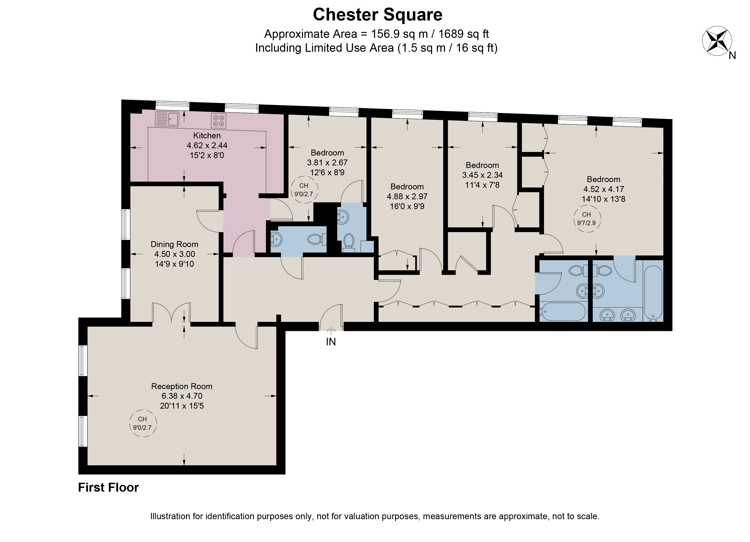 Flat 5, 40, Chester Square, London floorplan