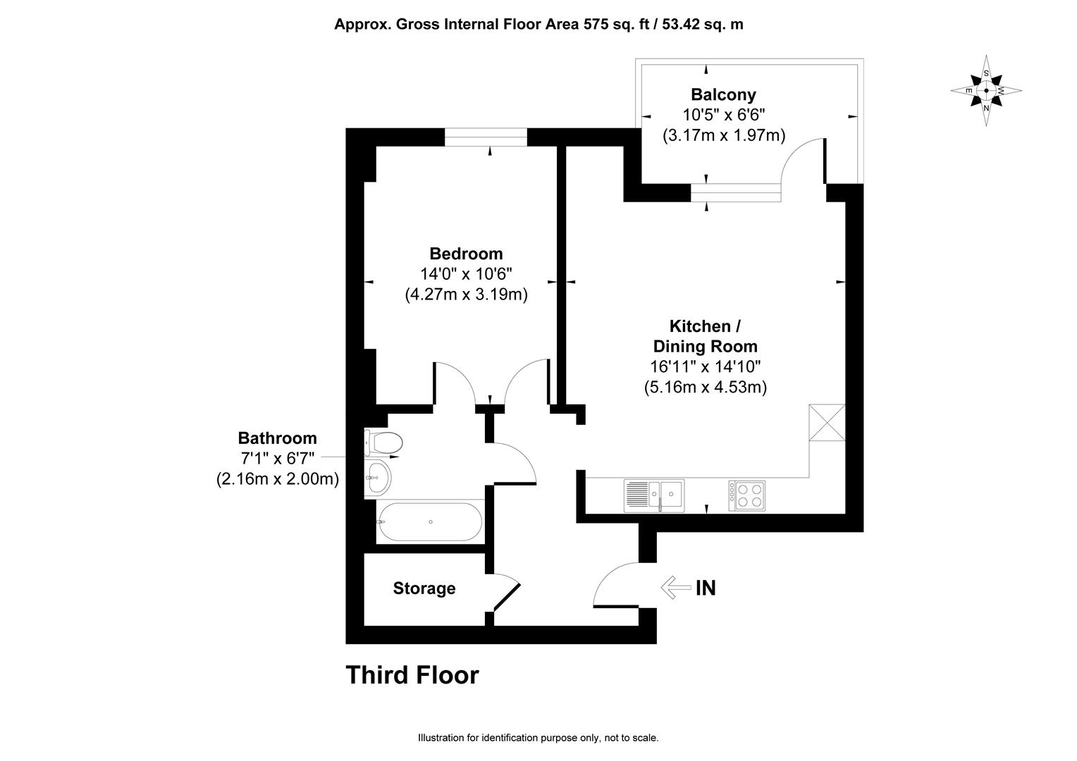 1, Flat 23 Emer Court, Rowland Road, London floorplan
