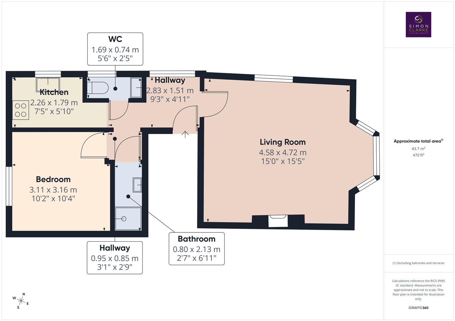 Flat 2, 1, Holly Park Road, London floorplan