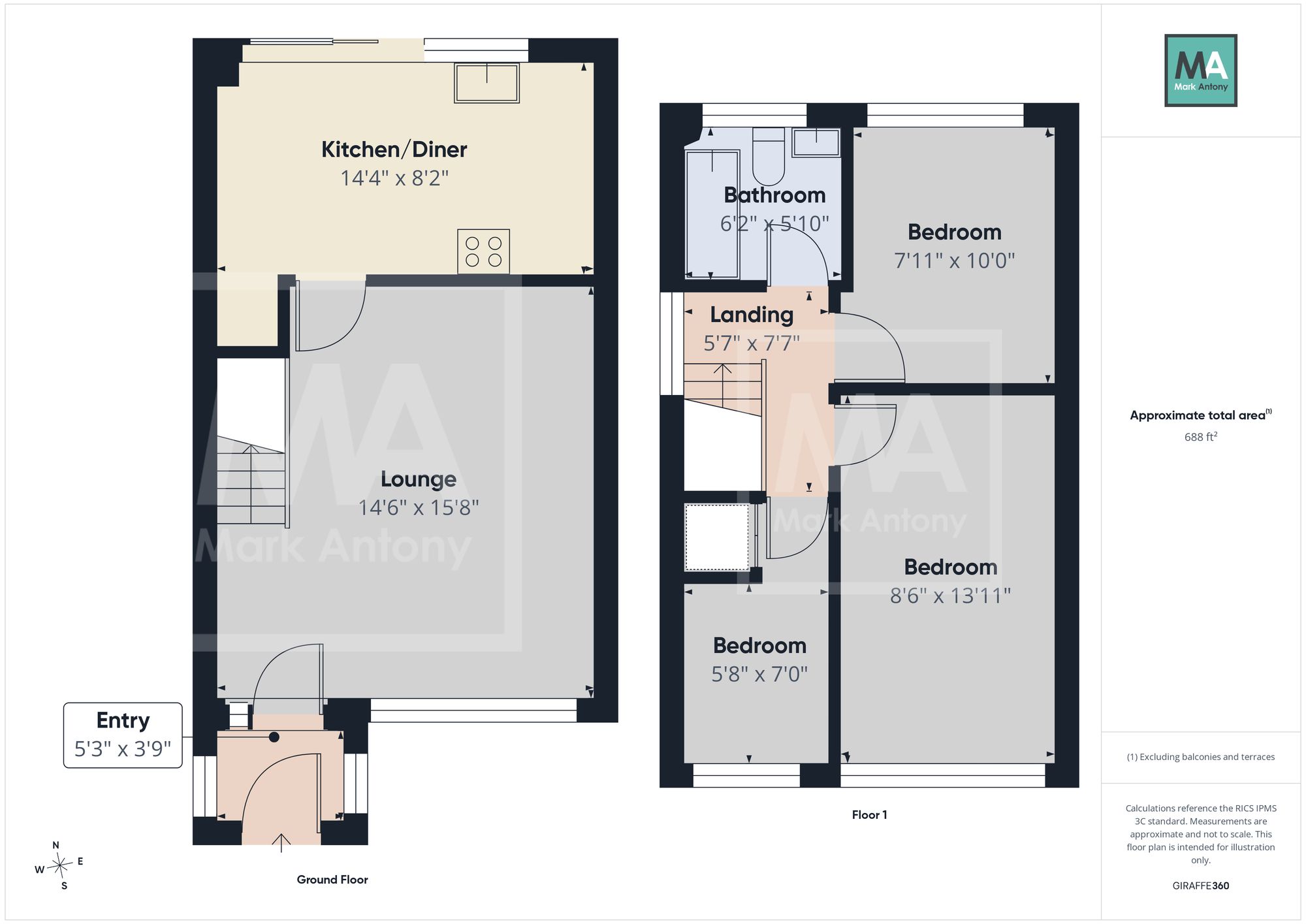 16 Livingstone Close, Warrington floorplan