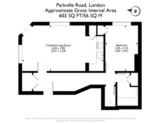 1 Bedrooms Flat to rent in Parkville Road, London SW6