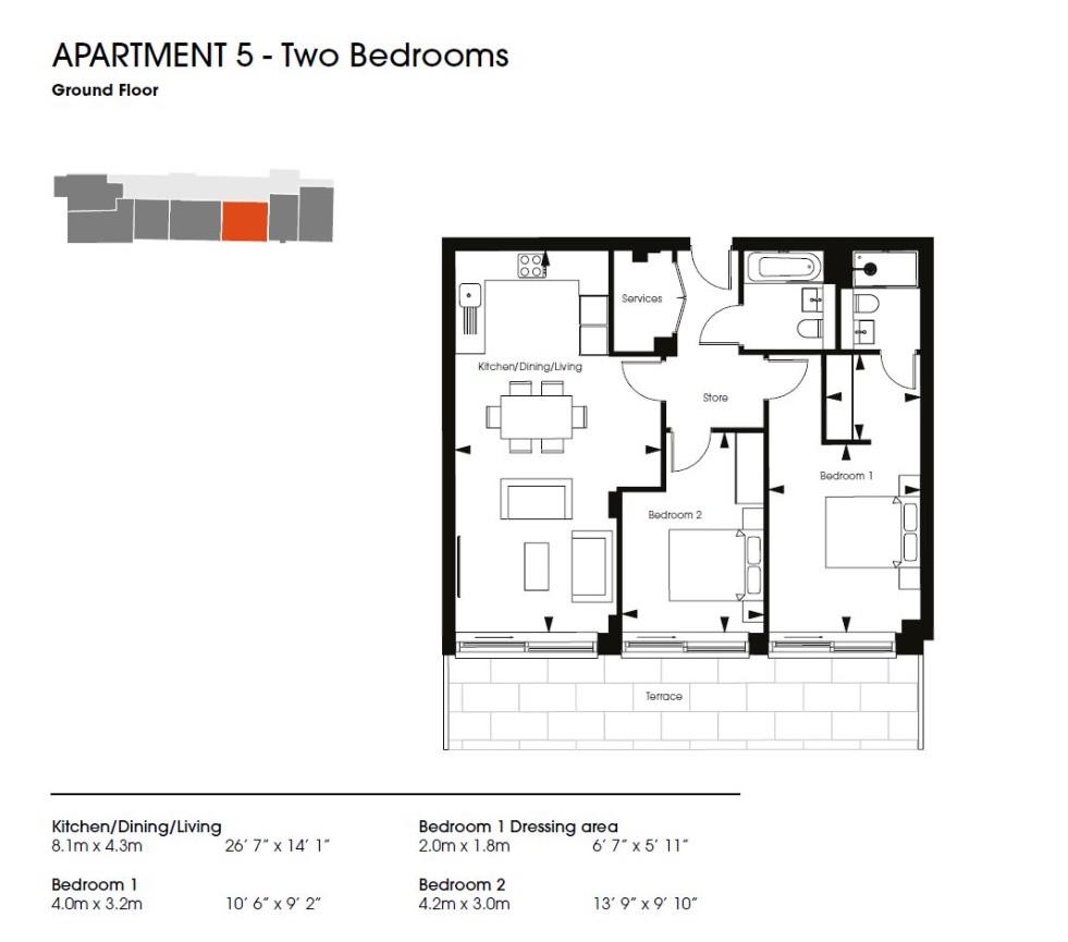 Apartment 5, Lee Bay Gardens, Lee Ilfracombe floorplan