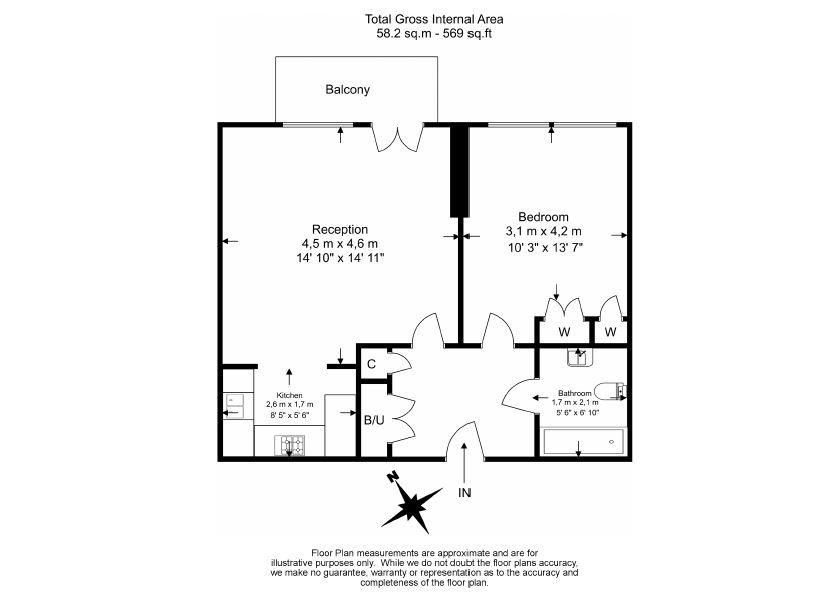 Fairmont Avenue, Canary Wharf floorplan