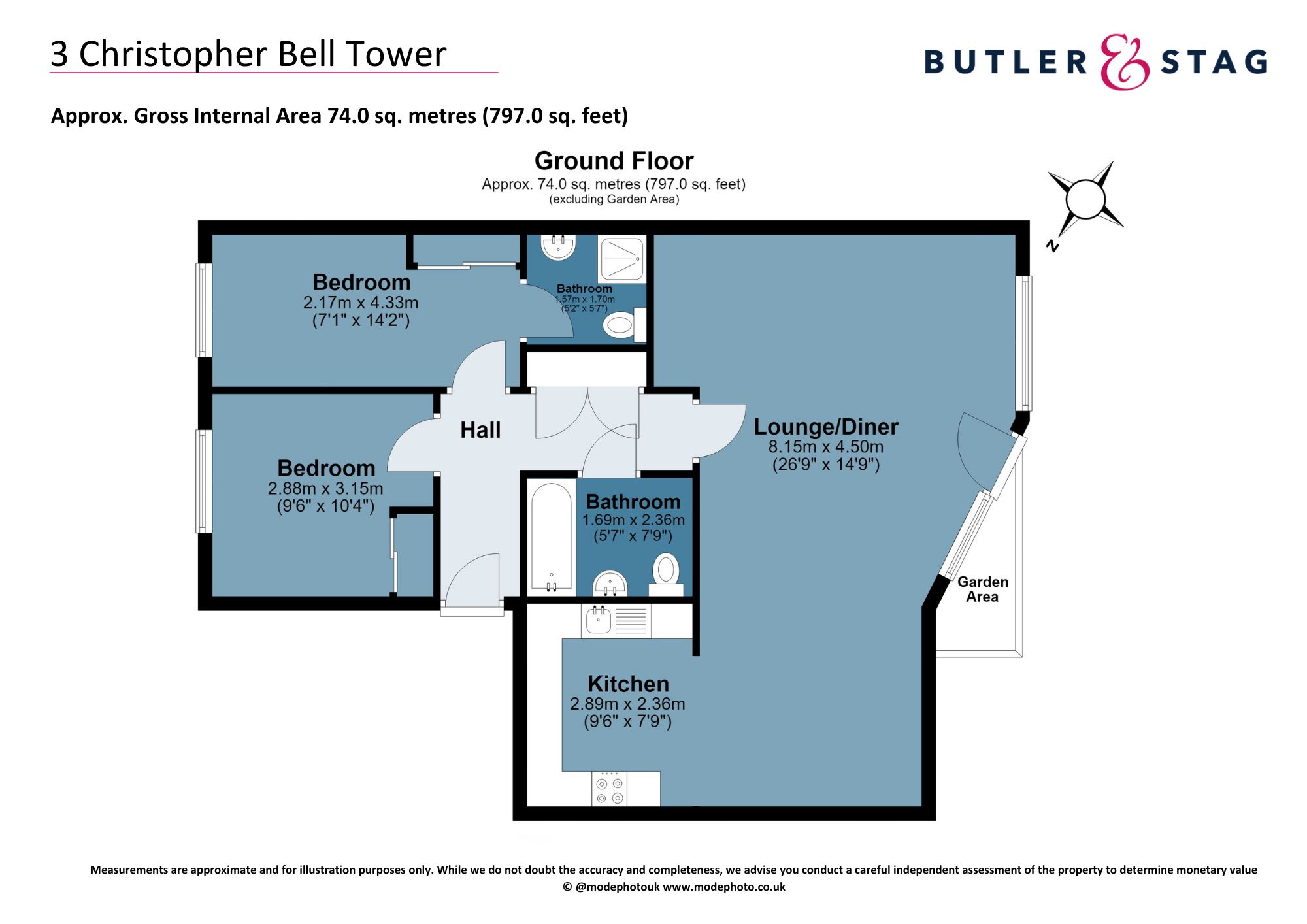 Flat 3, Christopher Bell Tower, London floorplan