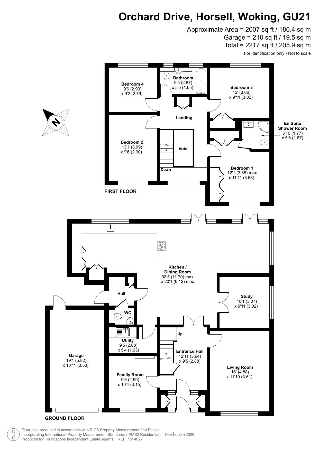 87 Orchard Drive, Horsell, Woking floorplan