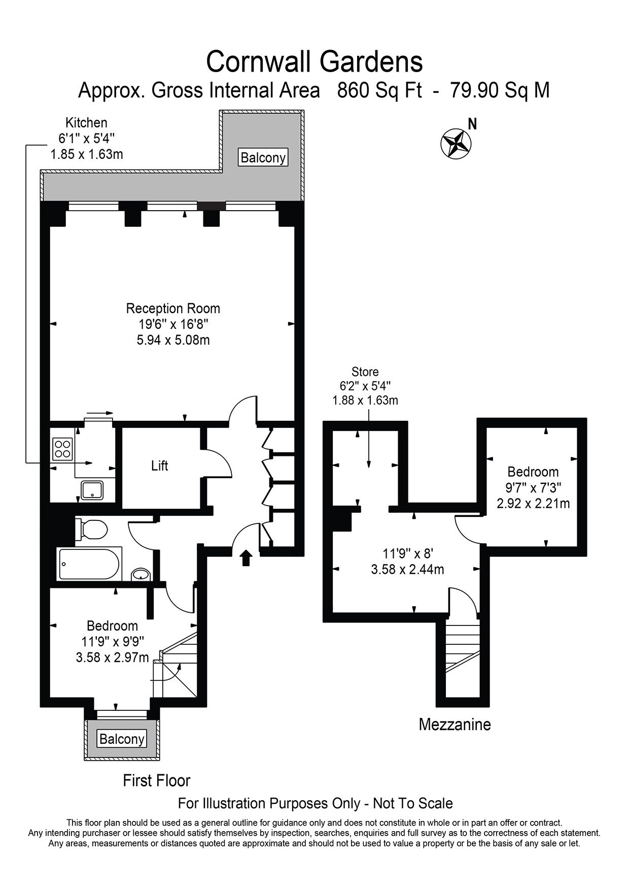 Flat 3, 60 Cornwall Gardens, London floorplan