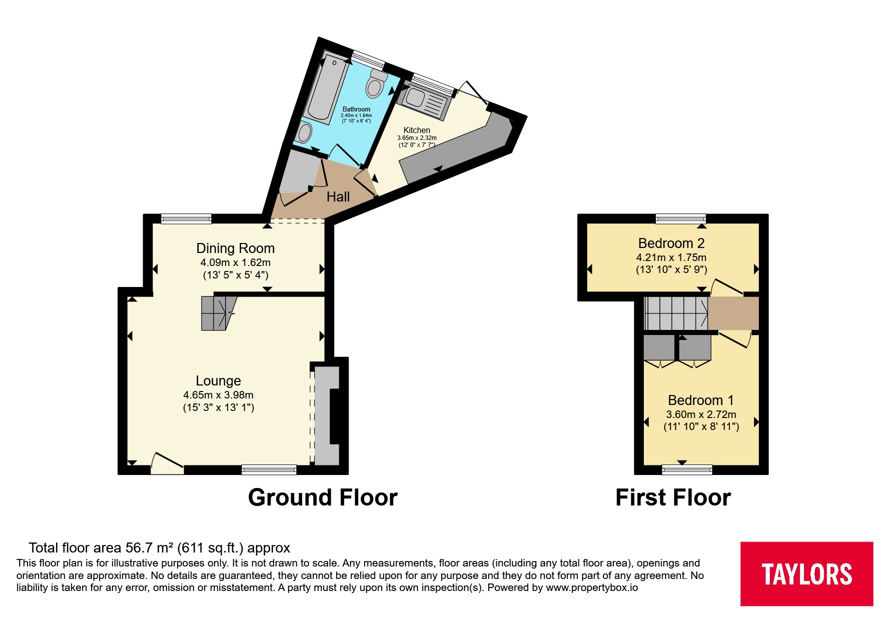 6, Stocks Lane, Sandy floorplan