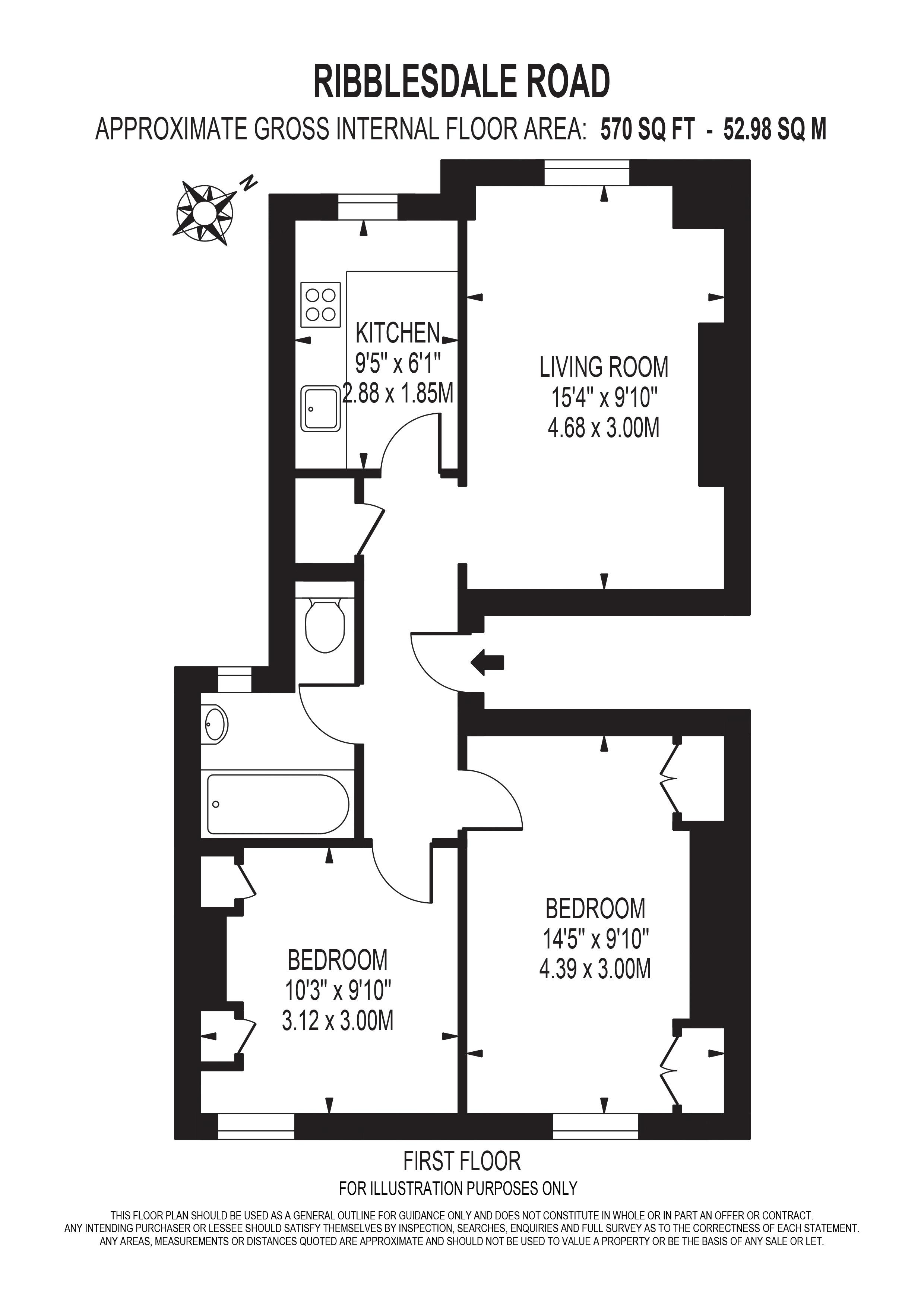 2 Bedrooms Flat to rent in Ribblesdale Road, London SW16
