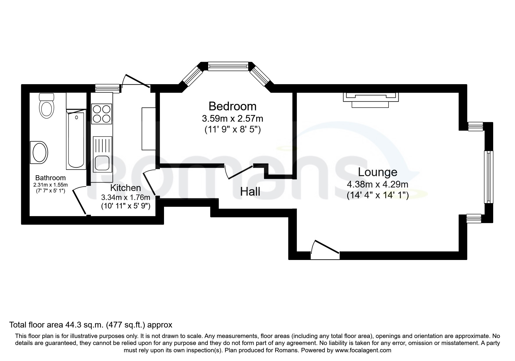 Flat 1, 20, Ash Road, Aldershot floorplan