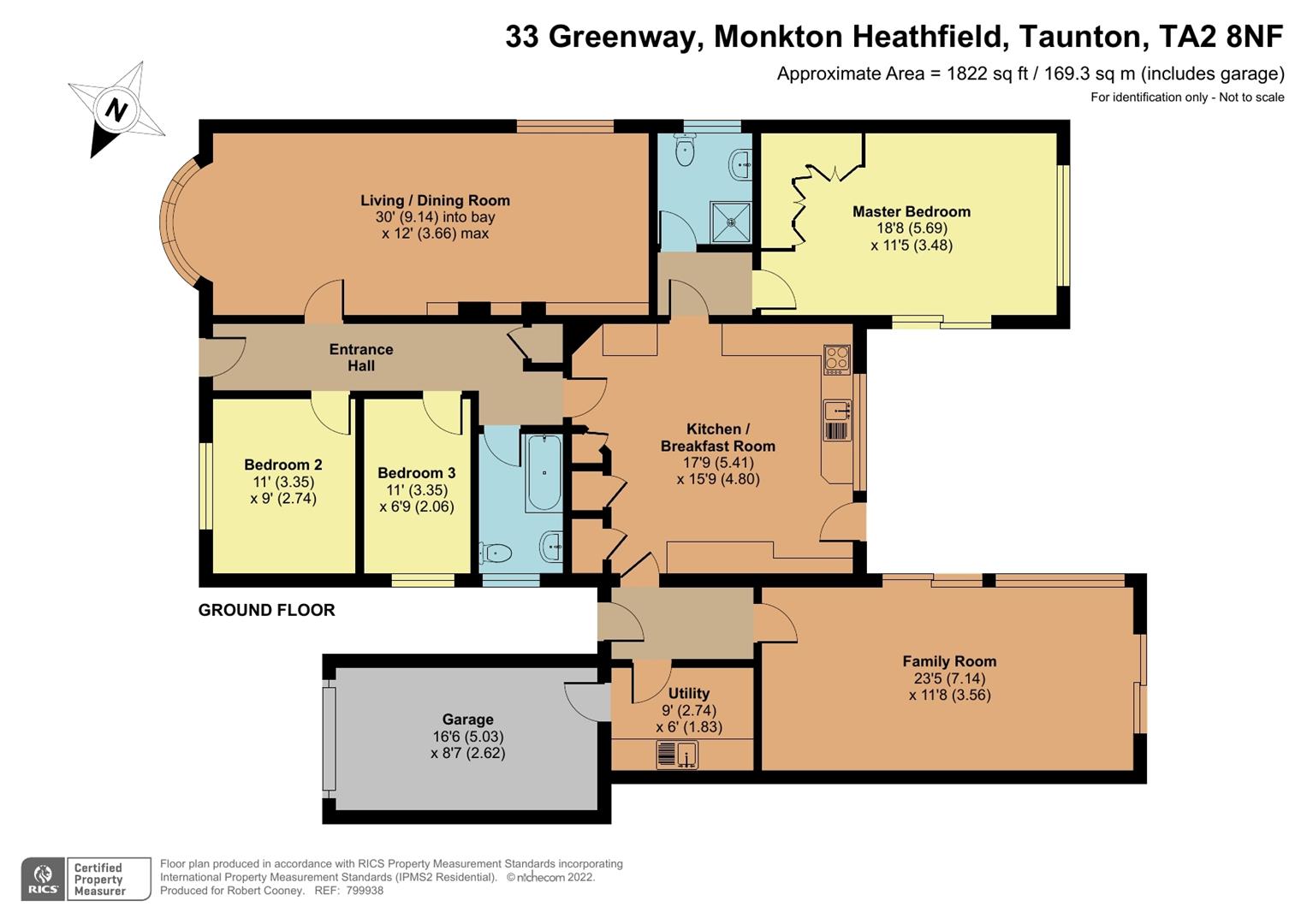 Greenway, Monkton Heathfield, Taunton TA2, 3 bedroom detached bungalow